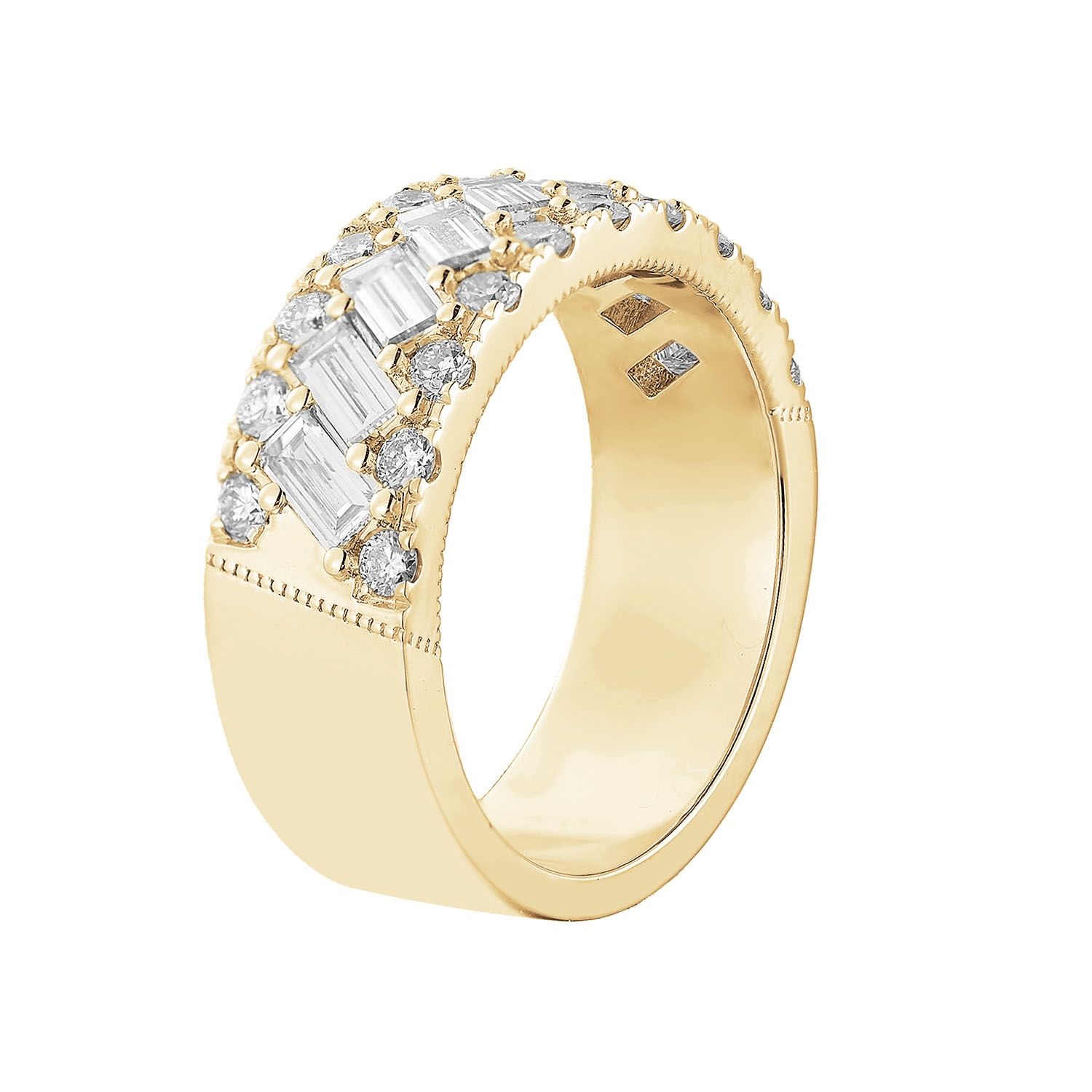 14K White/Yellow Gold Lab Grown Diamond Band MZ12180, Colour: 14KYellow-7.45g-1.519ct-LG