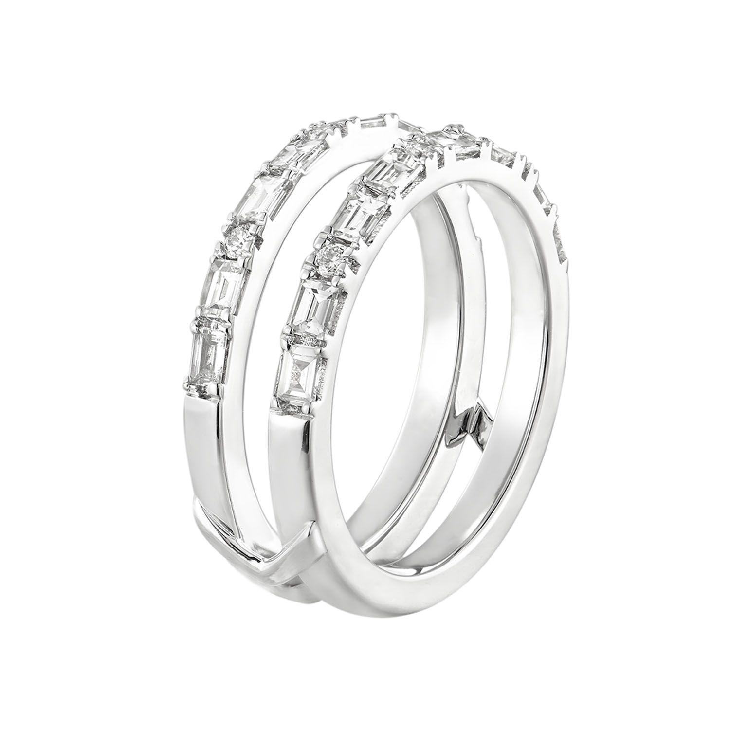 14K White Gold Natural Diamond Enhancer Ring MZ30051, Colour: White