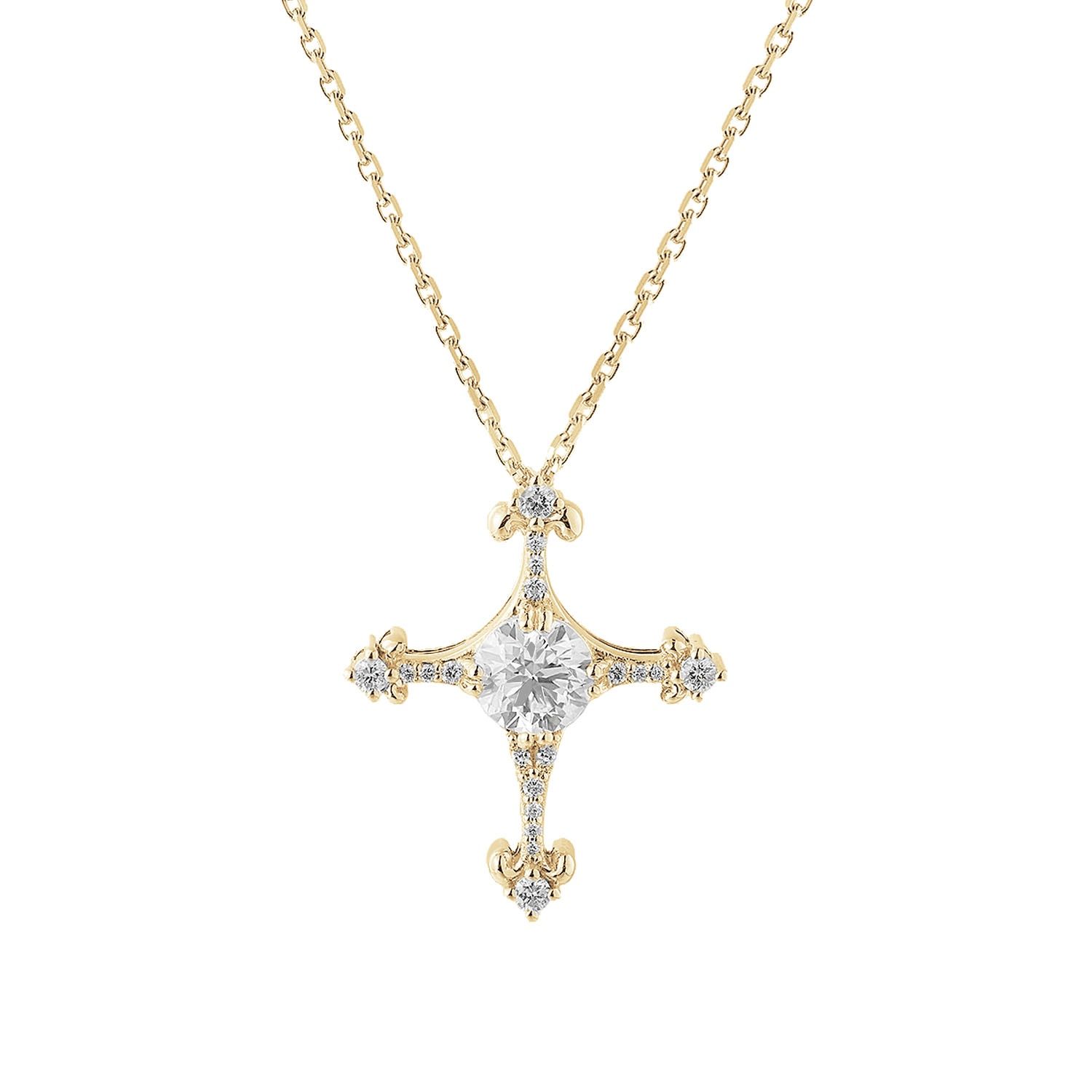 14K White/Yellow Gold Lab Grown Diamond Pendant Necklace MZ72272, Colour: 14KYellow-5.75g-1.202ct-LG