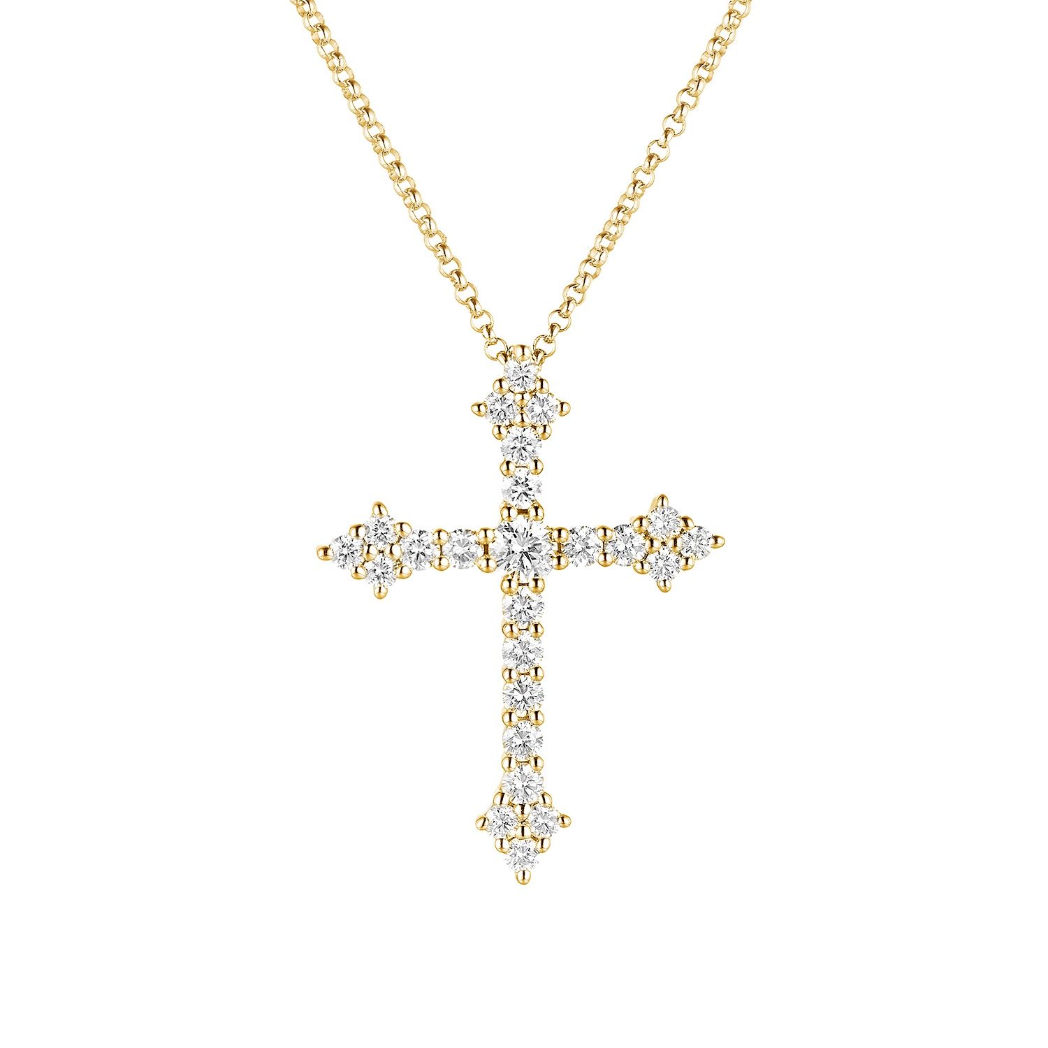 14K Yellow Gold Lab Grown Diamond Pendant Necklace MZ71560, Colour: 14KYellow-4.11g-0.66ct-LG