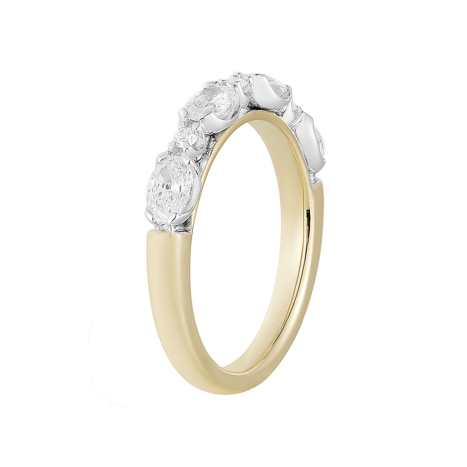 14K White Gold 14K Yellow Lab Grown Diamond Wedding Band MG-02, Colour: 14KWY-3.66g-0.898ct-LG