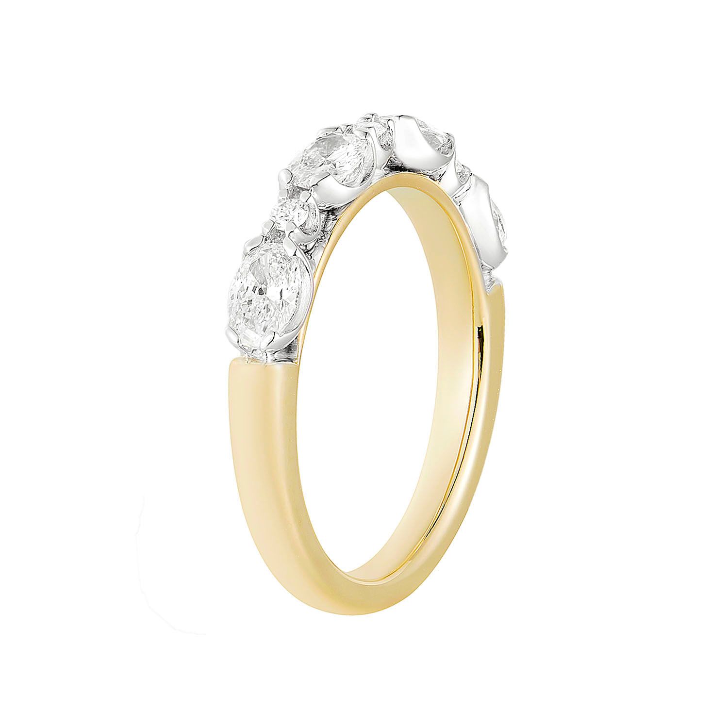 14K White Gold 14K Yellow Lab Grown Diamond Wedding Band MG-02