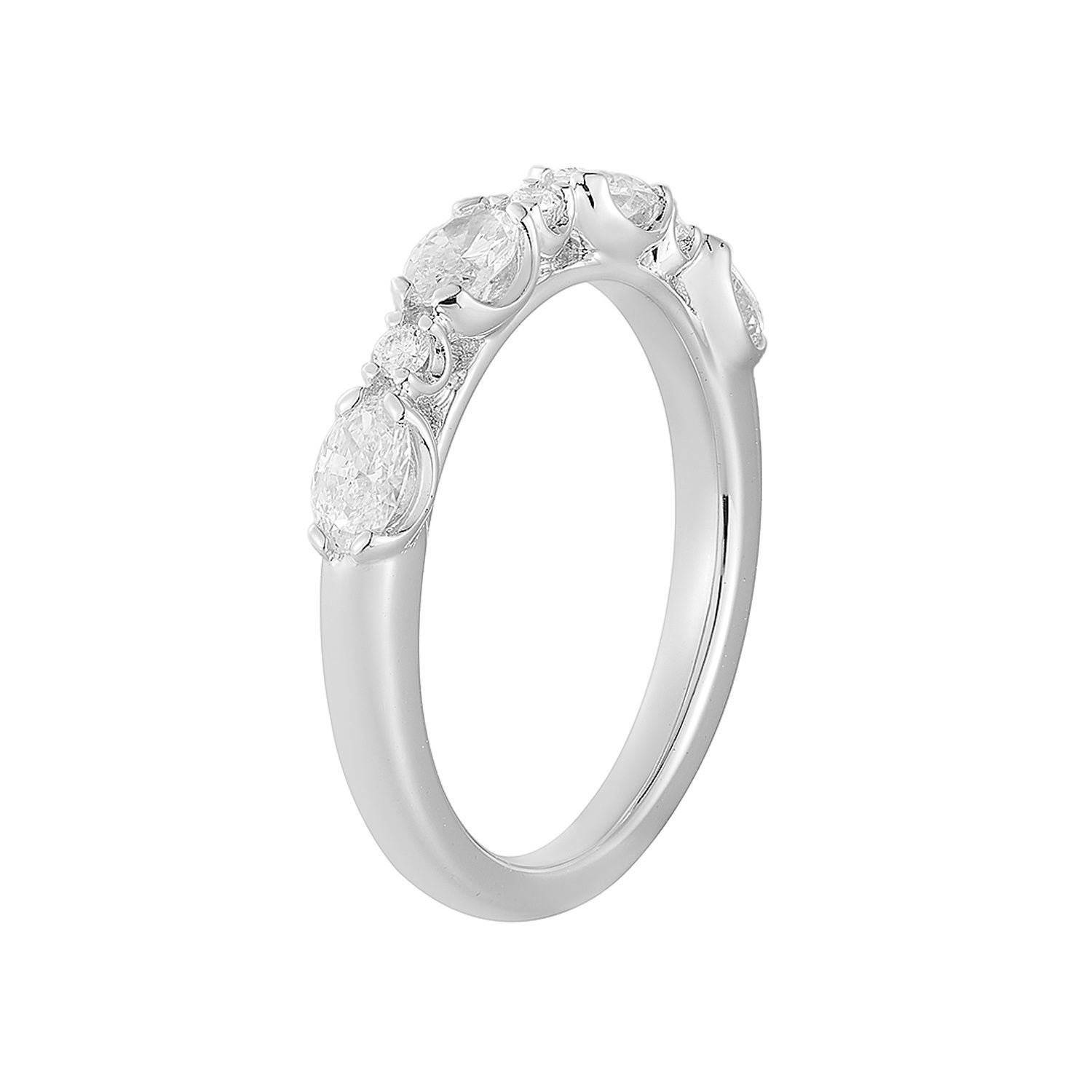 14K White/Yellow  Gold Lab Grown Diamond Wedding Band MG-08, Colour: 14KWhite-3.45g-0.752ct-LG