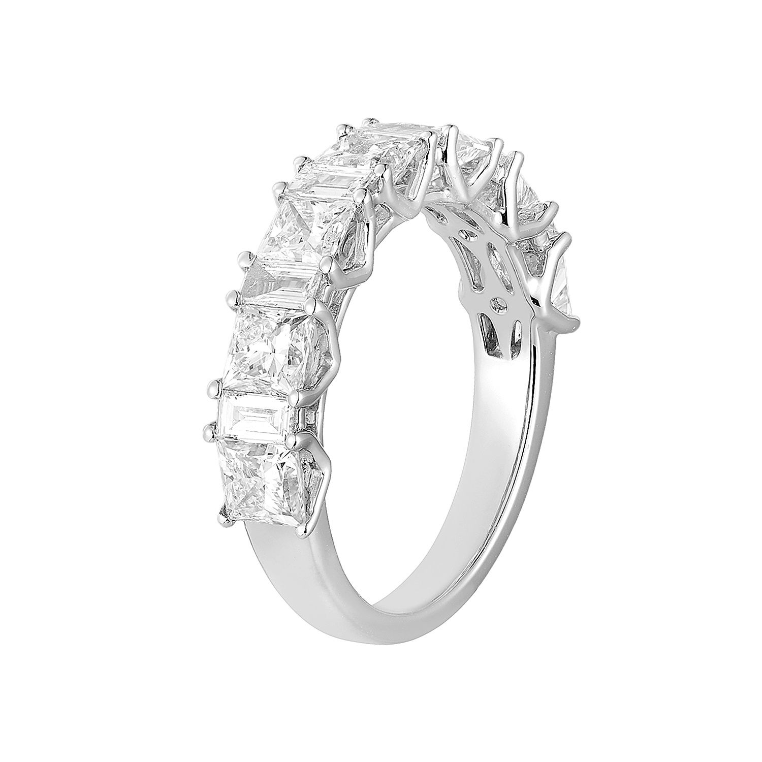 14K White Gold Lab Grown Diamond Wedding Band MG-21, Colour: 14KWhite-3.44g-2.387ct-LG