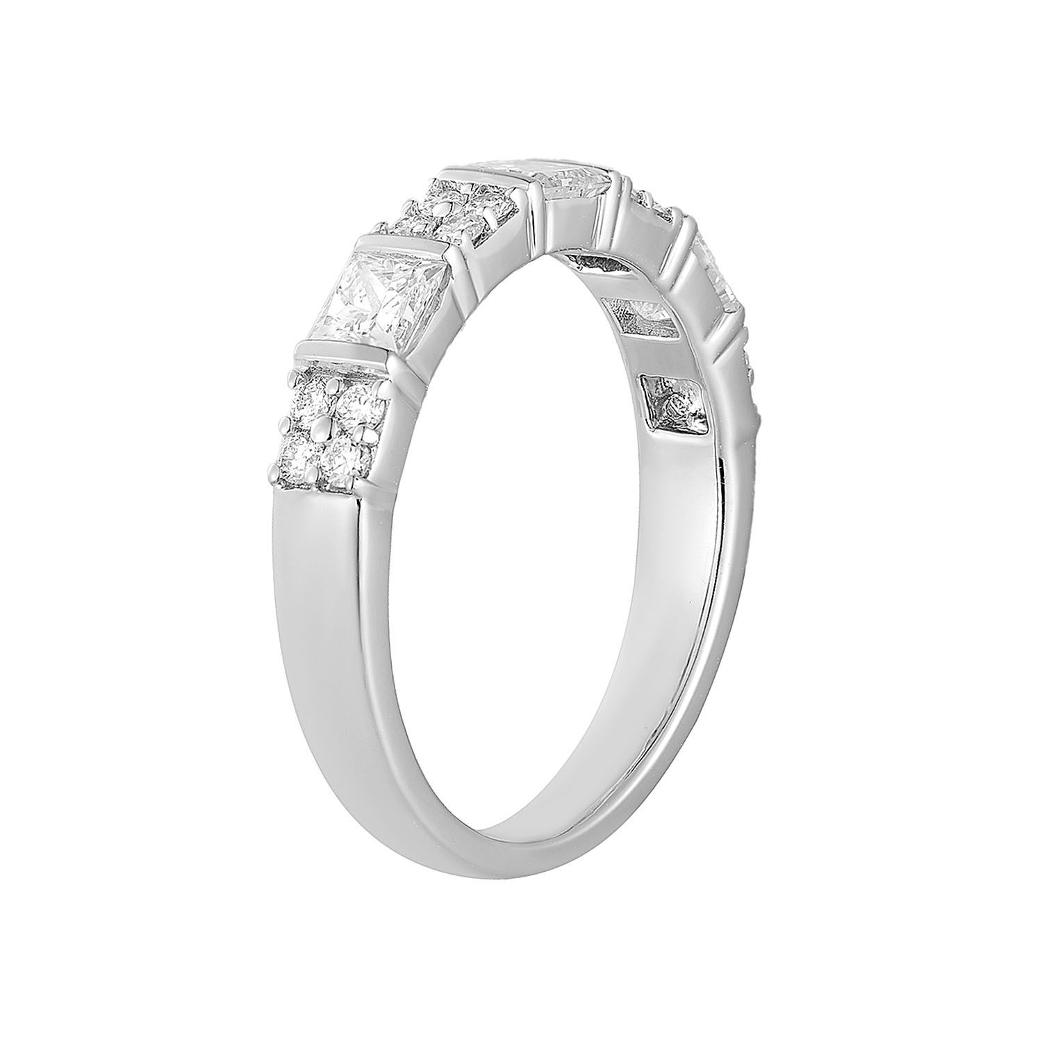14K White Gold Lab Grown Diamond Wedding Band MG-27, Colour: 14KWhite-3.48g-0.936ct-LG