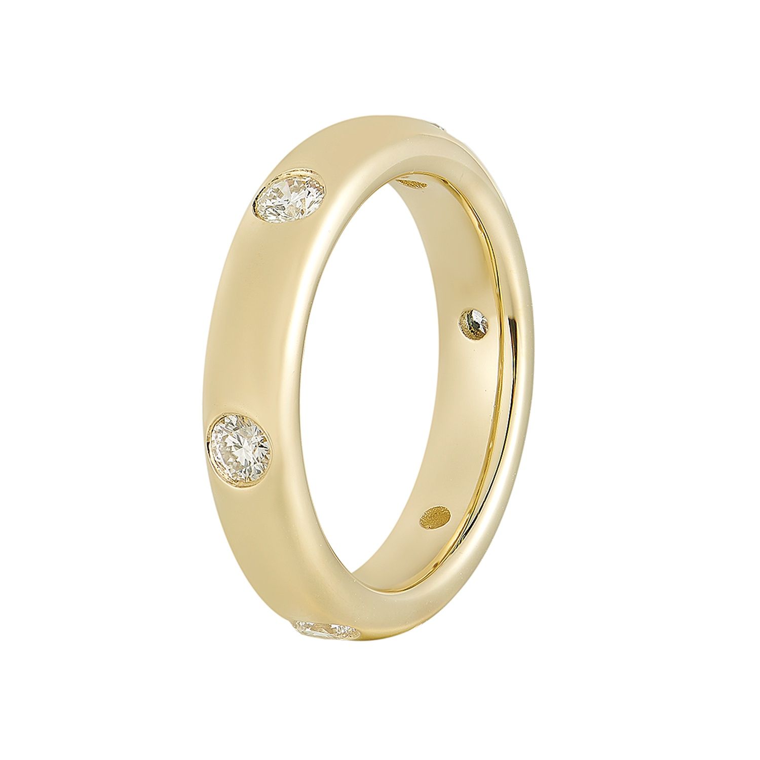 14K White/Yellow Gold Round Lab Grown Diamond Wedding Band MZ5581, Colour: Yellow