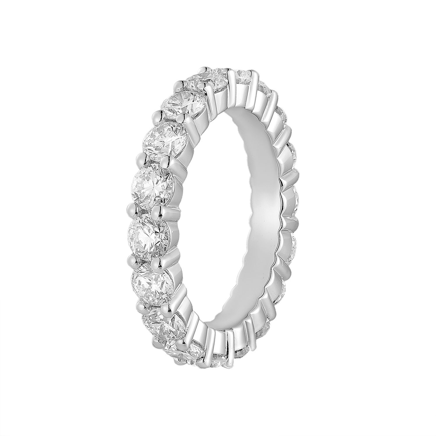 14K White  Gold Round Lab Grown Diamond Eternity Band MZ6225-1, Colour: White