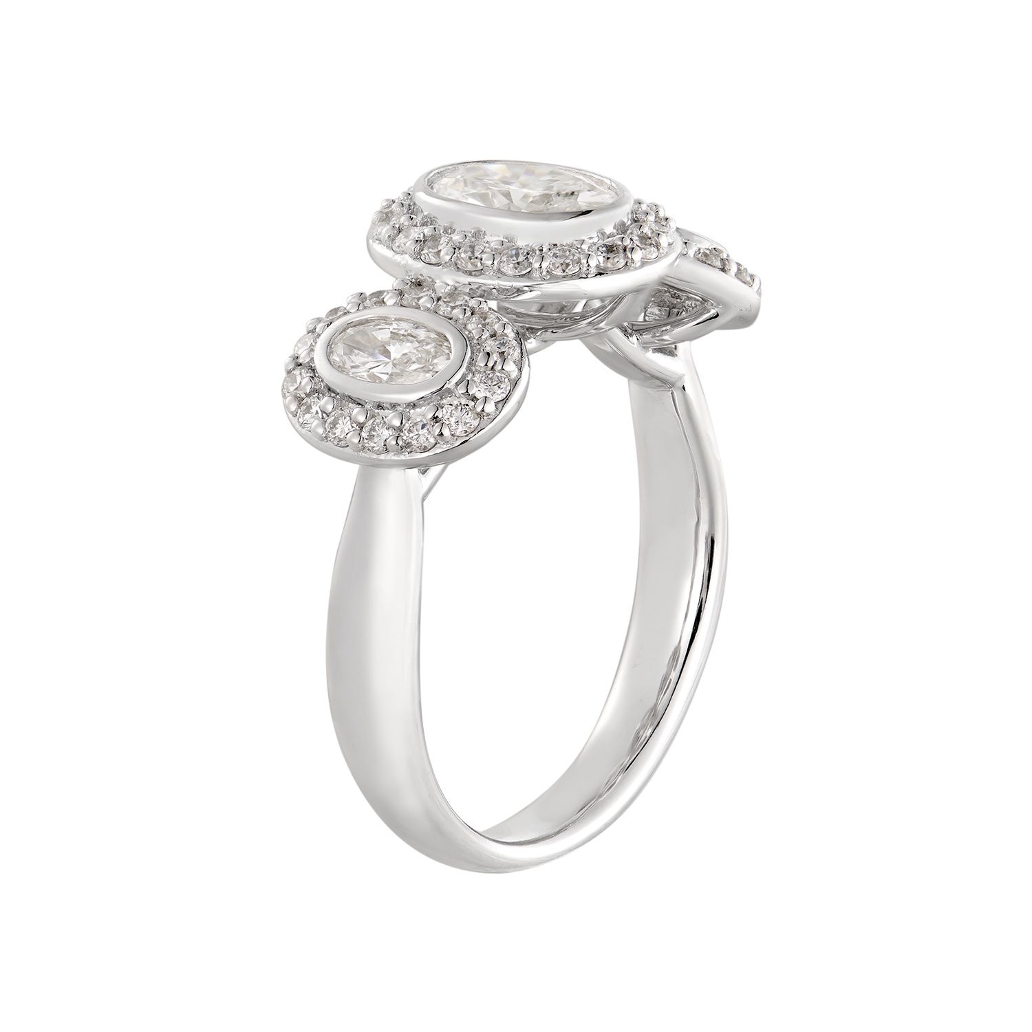 14K White/Yellow Gold Oval Center Lab Grown Diamond Engagement Ring MZ12416, Colour: 14KWhite-5.61g-1.587ct-LG