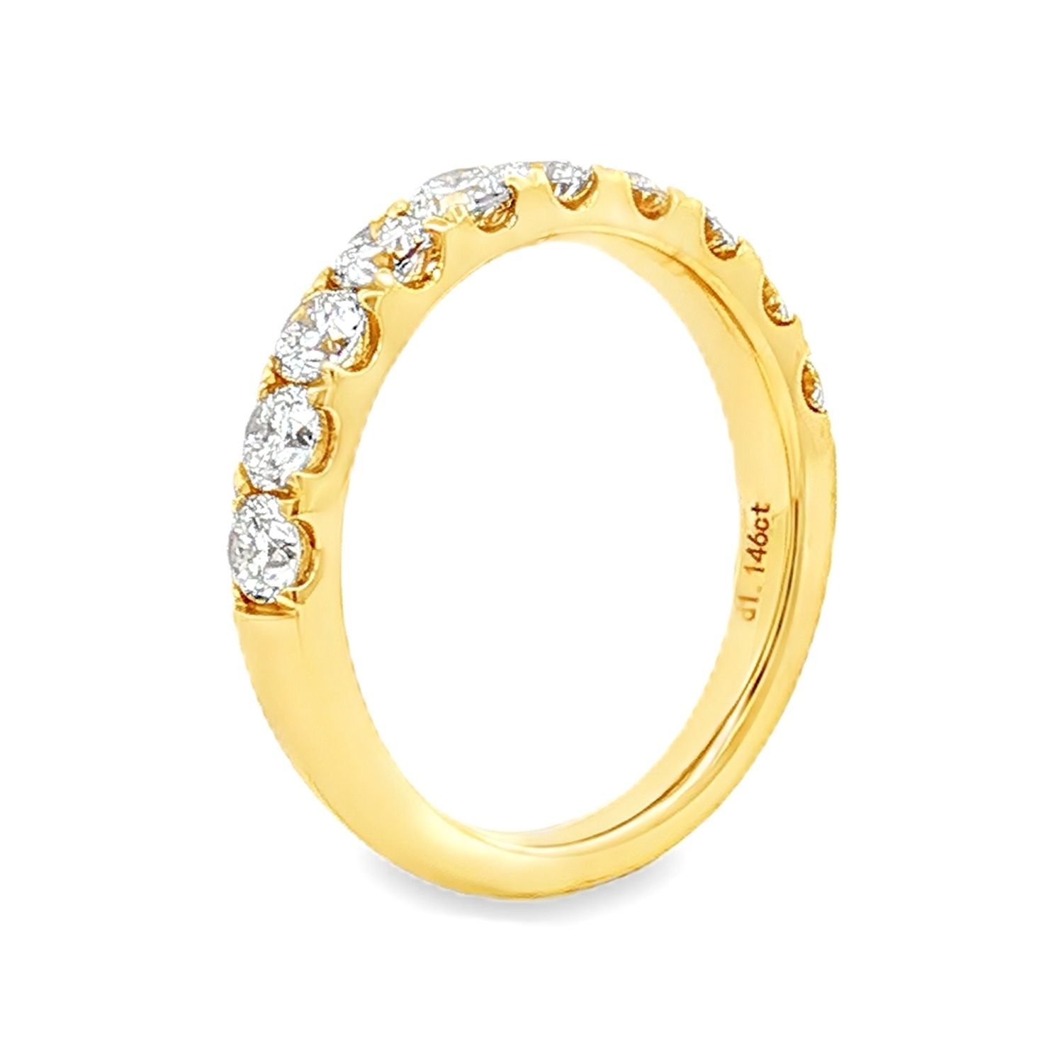 14K Yellow/White Gold Lab Grown Diamond Wedding Band HYD1662-7, Colour: 14KY-3.95g-1.109ct-LG