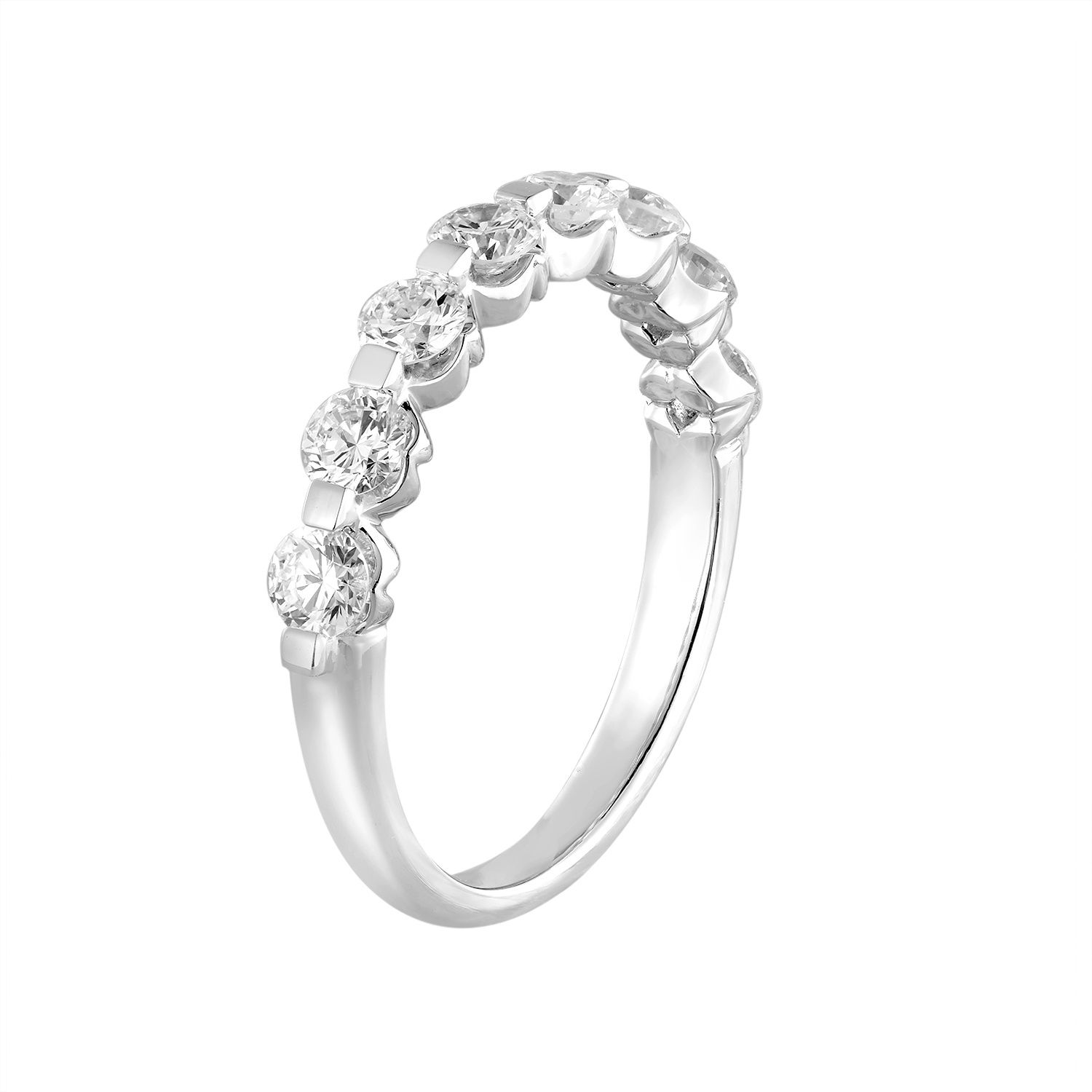 14K White/Yellow Gold Lab Grown Diamond Wedding Band MZ5012-3, Colour: 14KW-2.49g-1.017ct-LG