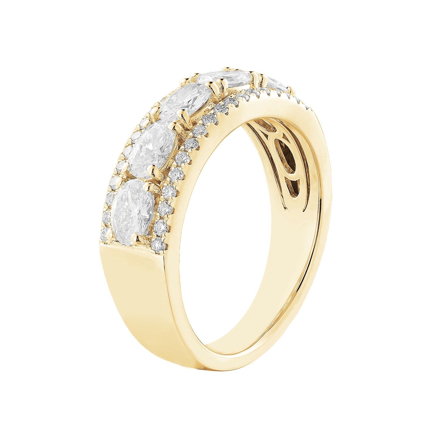 14K Yellow Gold Lab Grown Diamond Wide Band MZ8037