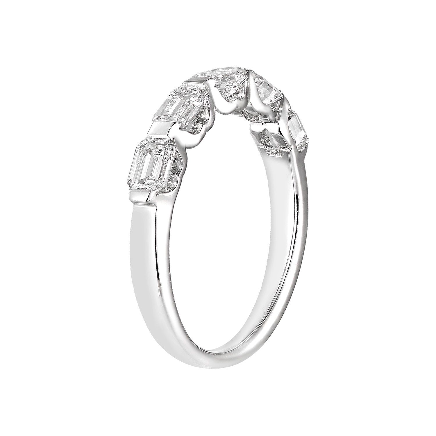 14K White/Yellow Gold Lab Grown Diamond Wedding Band MZ12086, Colour: 14KWhite-2.68g-1.225ct-LG