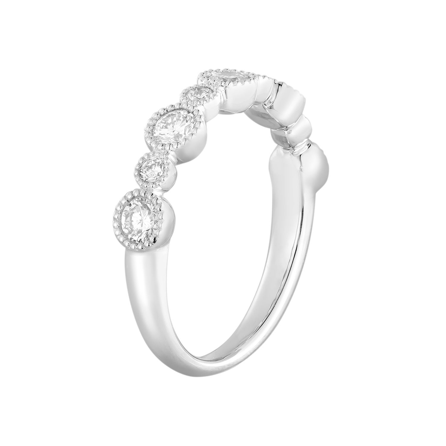 14K White Gold Lab Grown Diamond Wedding Band MZ12015, Colour: 14KWhite-3.17g-0.687ct-LG