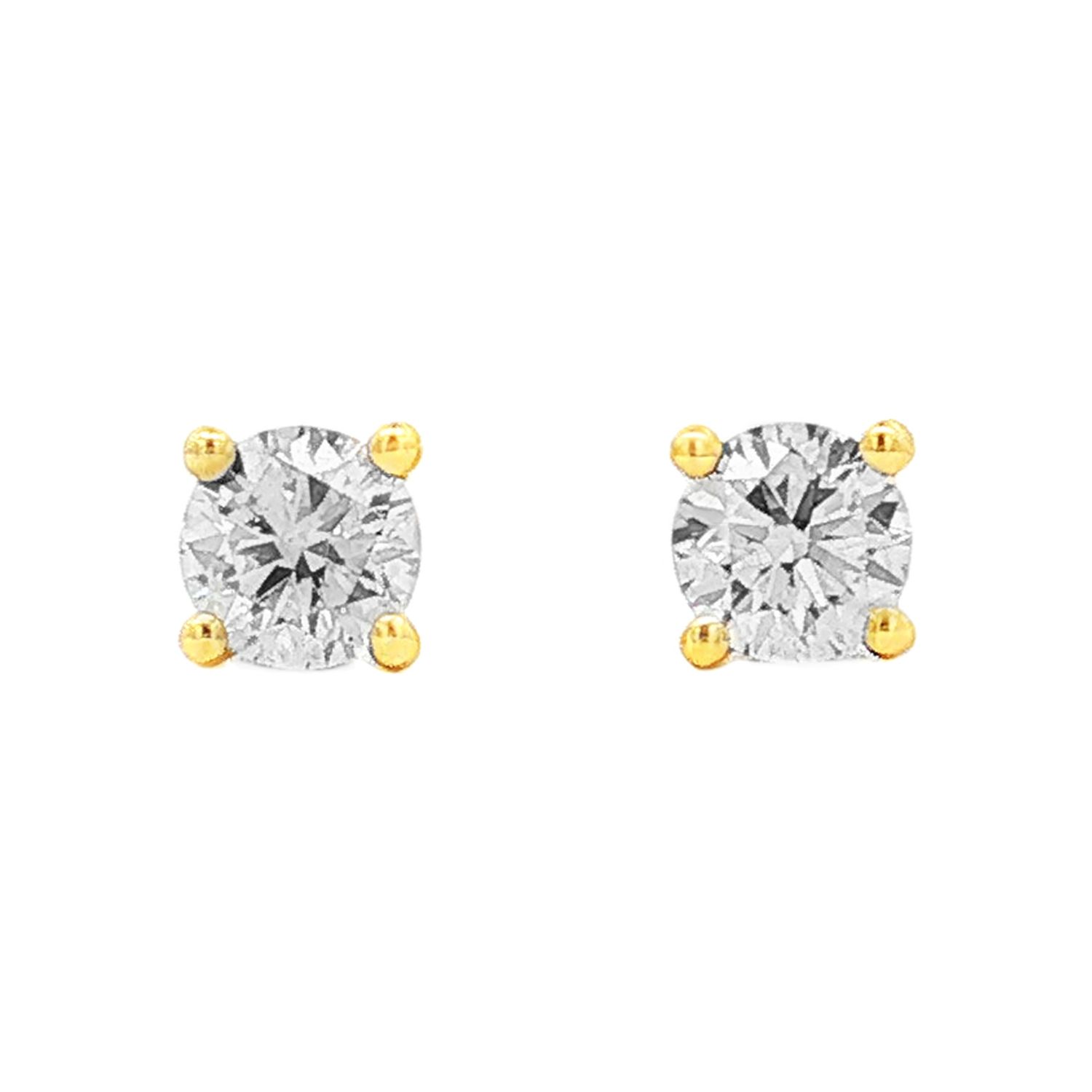 14K White/Yellow Gold Lab Grown Diamond Stud Earrings MZ280, Colour: 14KY-1.0g-0.543ct-LG