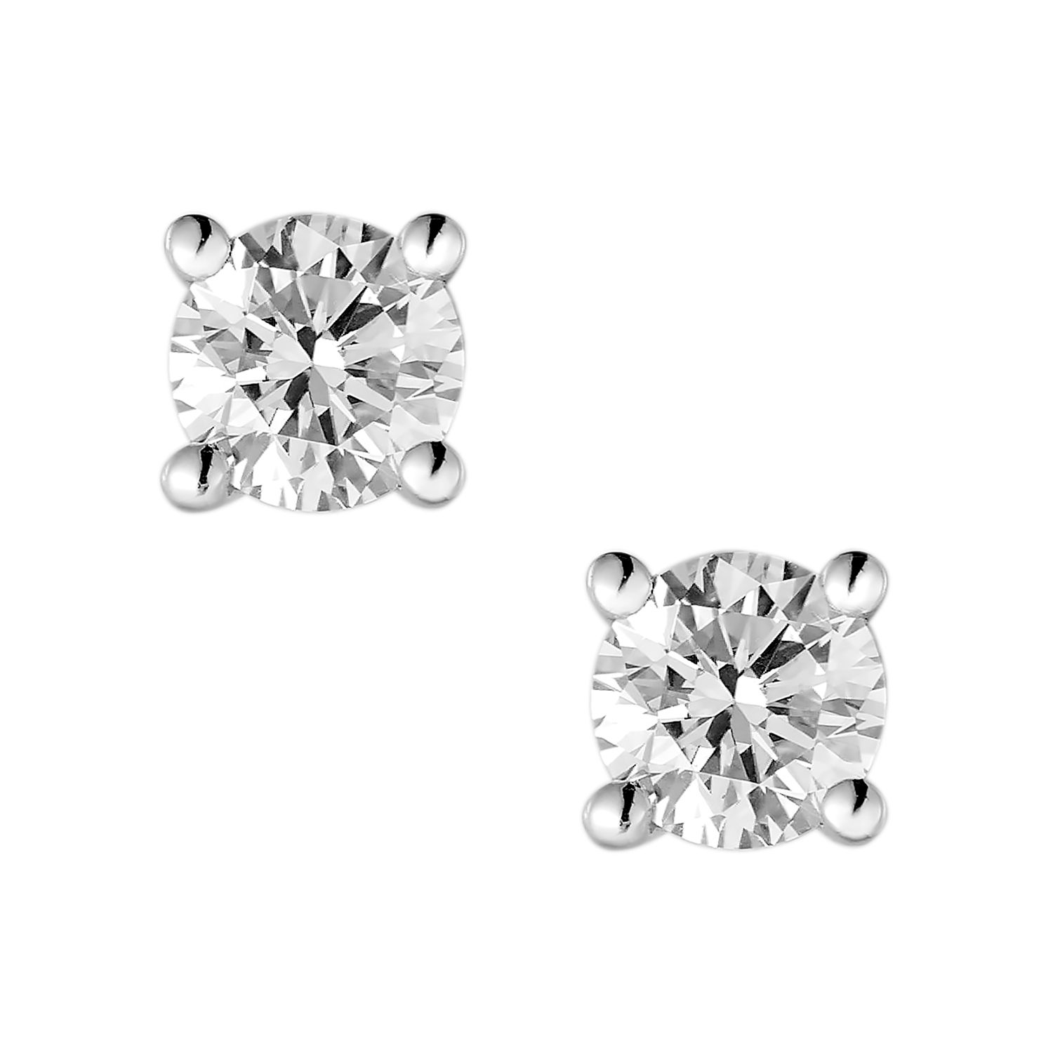 14K White/Yellow Gold Lab Grown Diamond Stud Earrings MZ280, Colour: 14KW-0.97g-0.556ct-LG