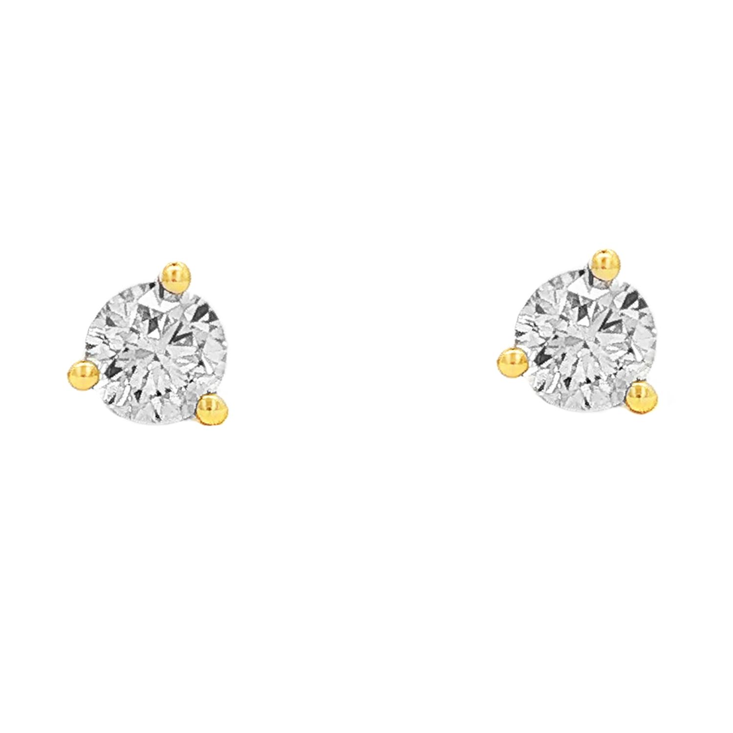 14K White/Yellow Gold Lab Grown Diamond Stud Earrings MZ281, Colour: 14KY-0.89g-0.553ct-LG