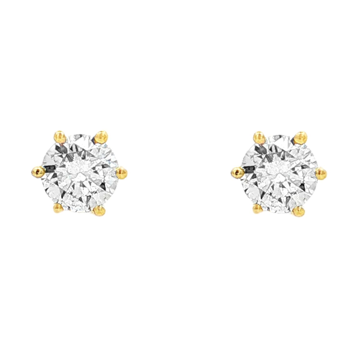 14K Yellow Gold Lab Grown Diamond Stud Earrings MZ293, Colour: 14KY--0.84g-0.534ct