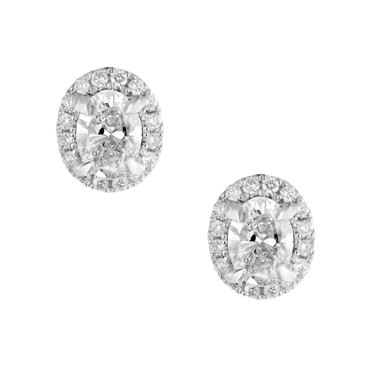 14K White/Yellow Gold Lab Grown Diamond Stud Earrings MZ7372, Colour: 14KW-1.74g-1.187ct-LG