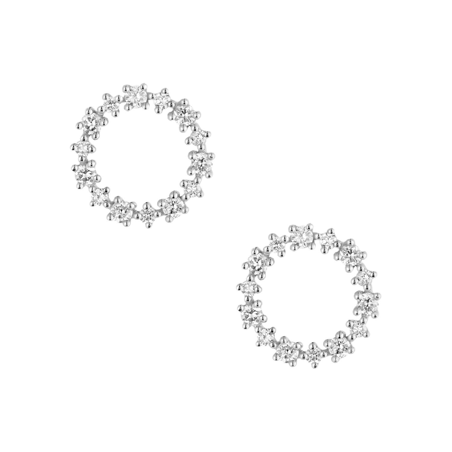 14K White Gold Lab Grown Diamond Stud Earrings MZ7656, Colour: 14KW-2.07g-0.522ct-LG