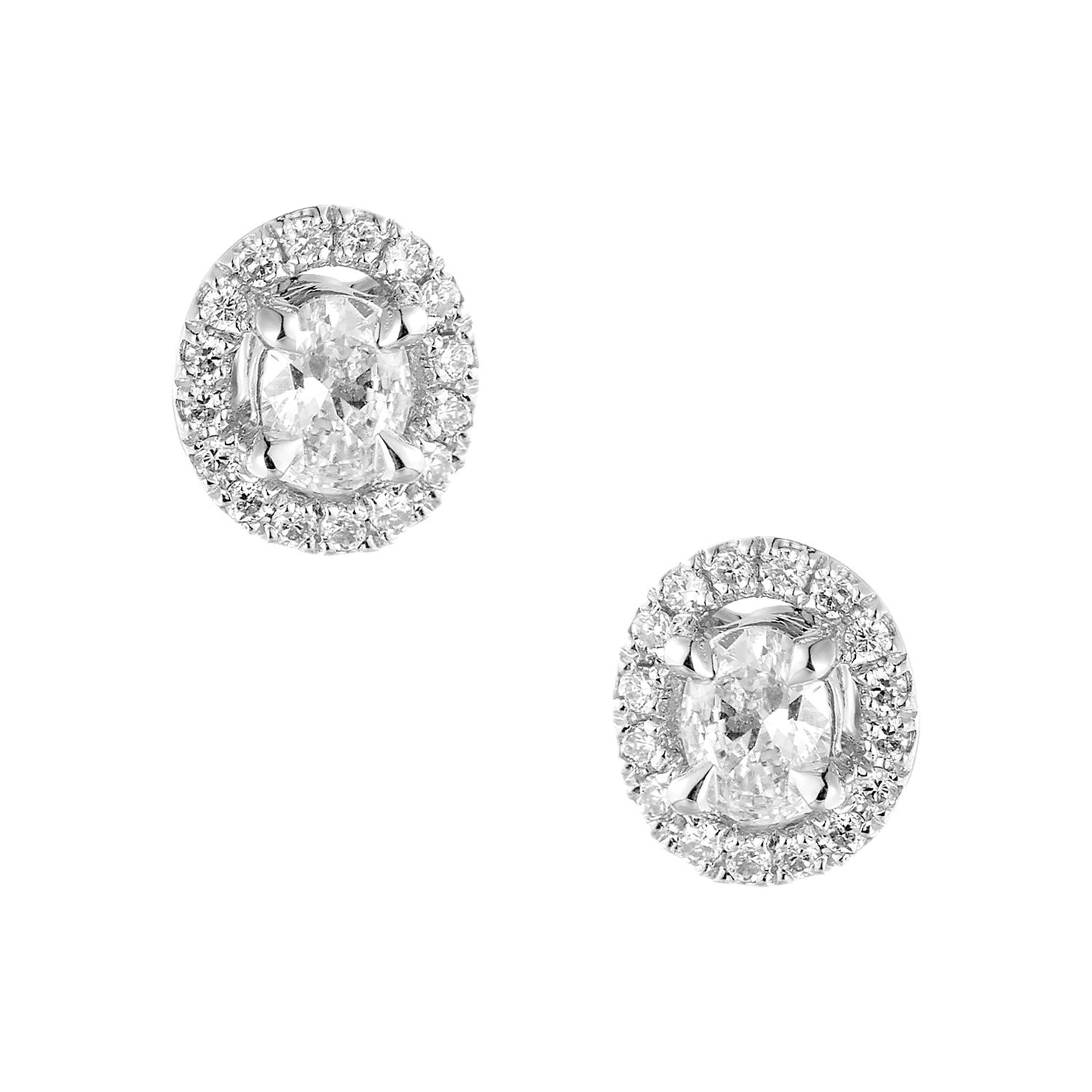 14K White Gold Lab Grown Diamond Stud Earrings MZ7578, Colour: 14KW-1.35g-0.4ct-LG