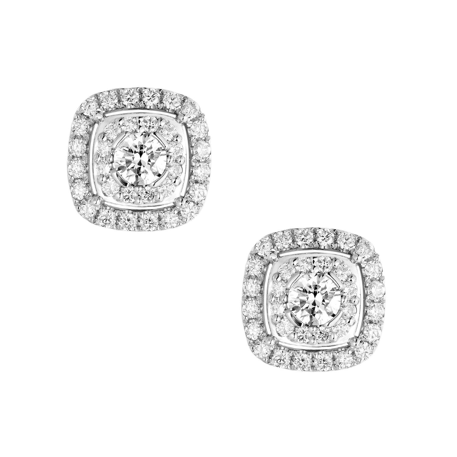 14K White Gold Lab Grown Diamond Stud Earrings MZ9091, Colour: 14KW-3.81g-0.776ct-LG