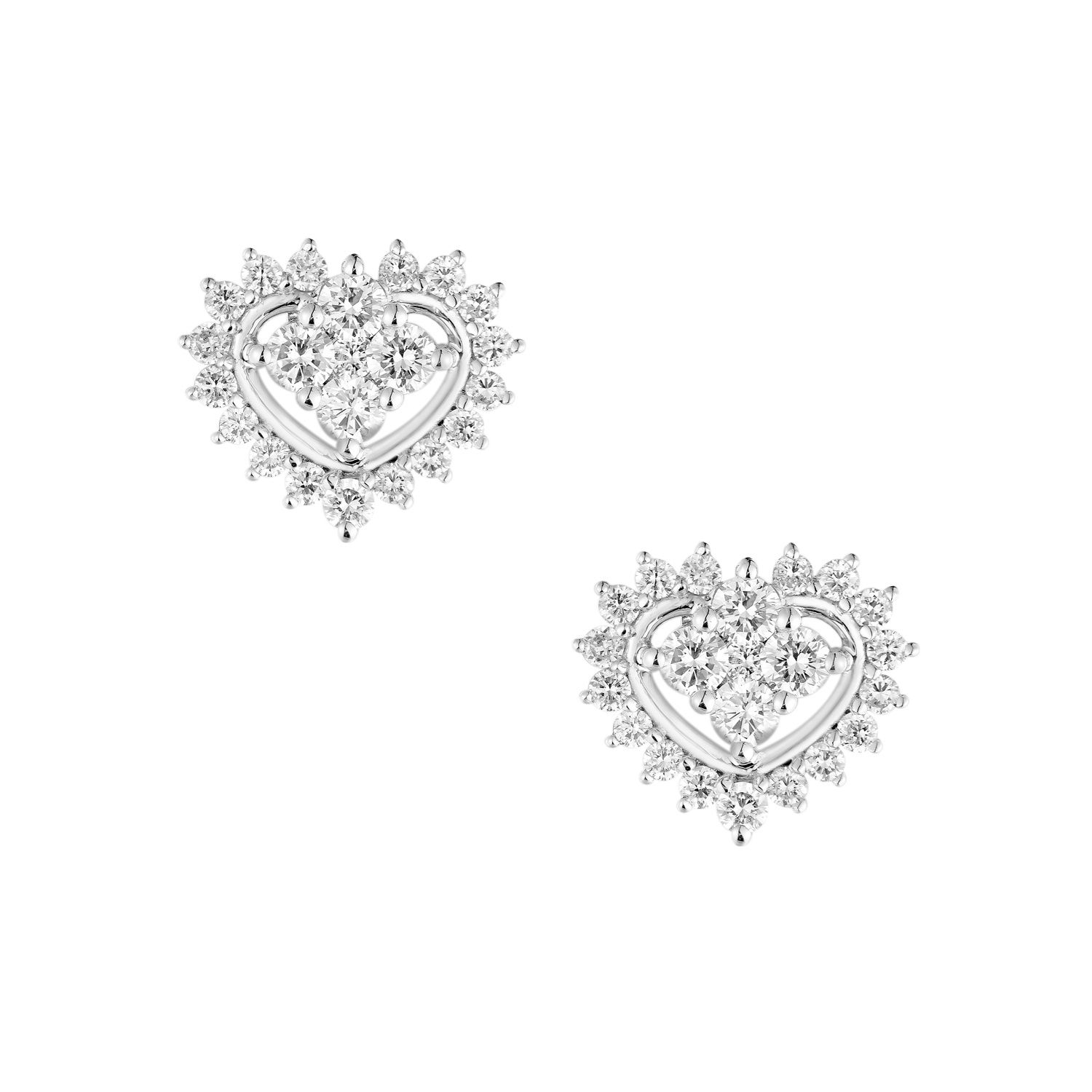 14K White Gold Lab Grown Diamond Stud Earrings MZ10308, Colour: 14KW-3.24G-1.05CT