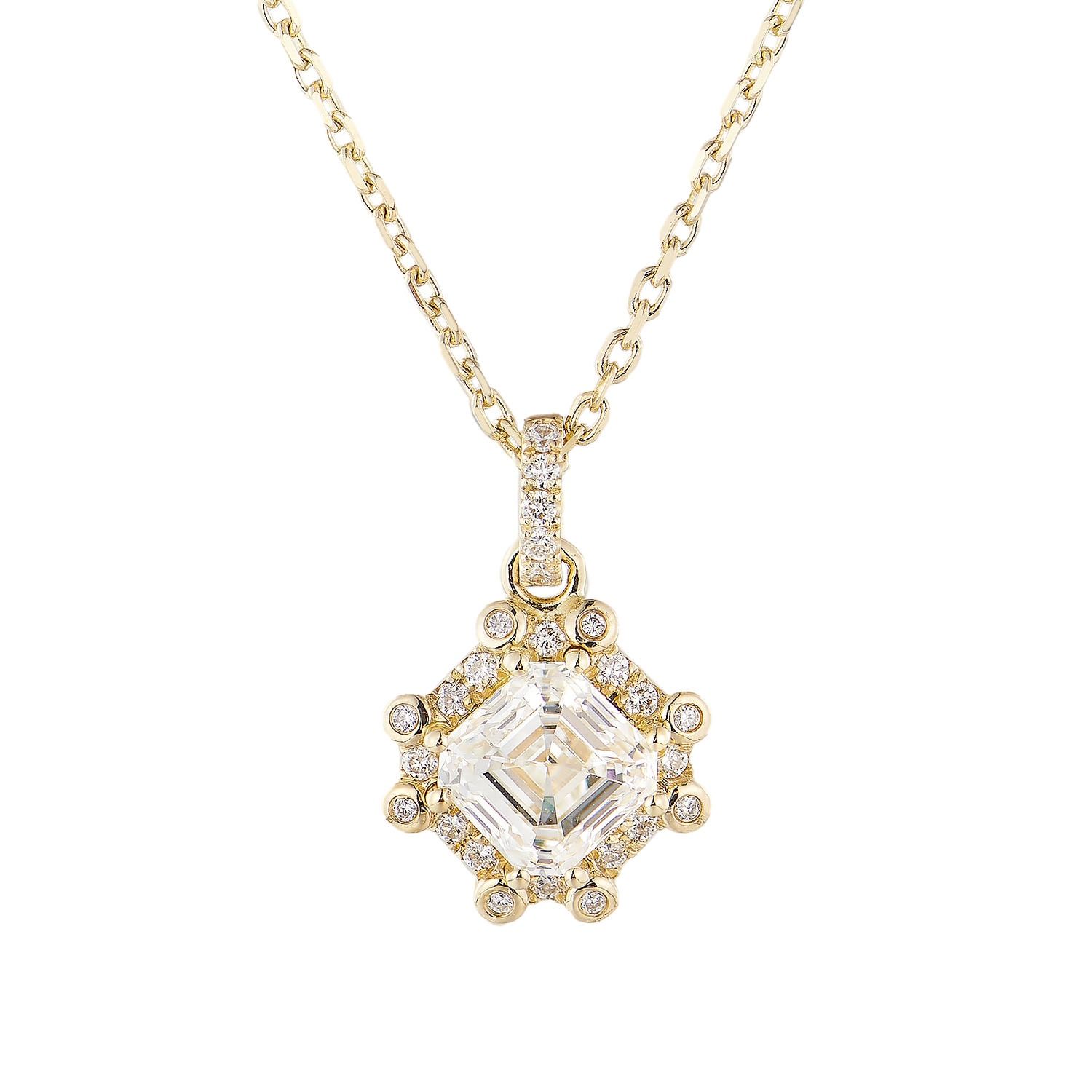 14K Yellow Gold Lab Grown Diamond Necklace MZ71084, Colour: Yellow