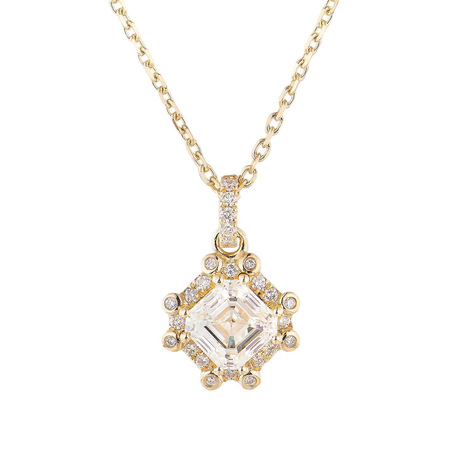 IGI Certificate 14K Yellow Gold Lab Grown Diamond Necklace MZ71084, Colour: 14KY-3.16g-1.192ct-LG