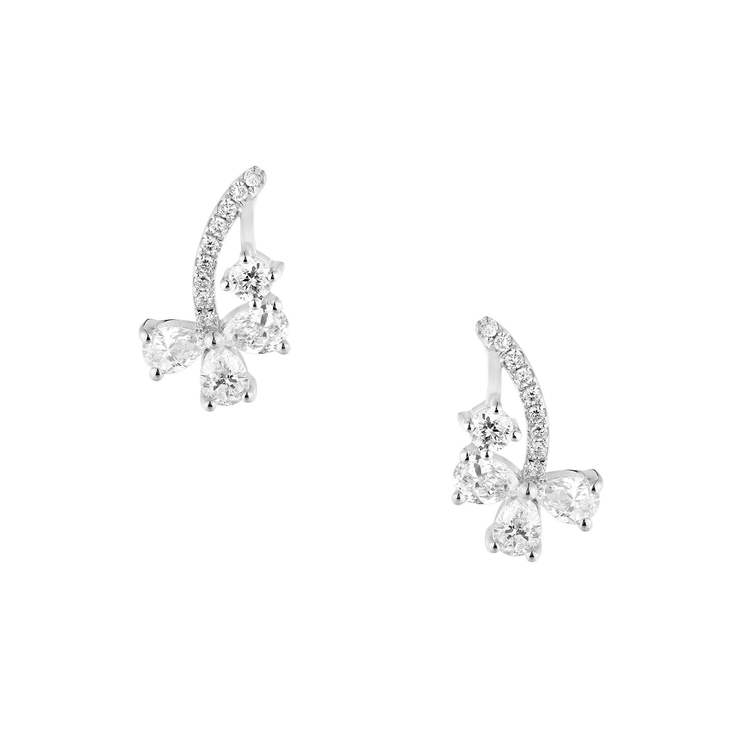 14K White Gold Lab Grown Diamond Stud Earrings MZ10317, Colour: 14KW-1.42g-0.658ct-LG