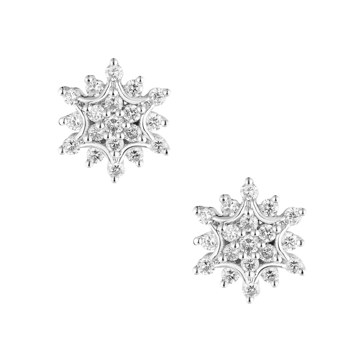 14K White Gold Lab Grown Diamond Stud Earrings MZ10442, Colour: 14KW-2.53g-0.867ct-LG