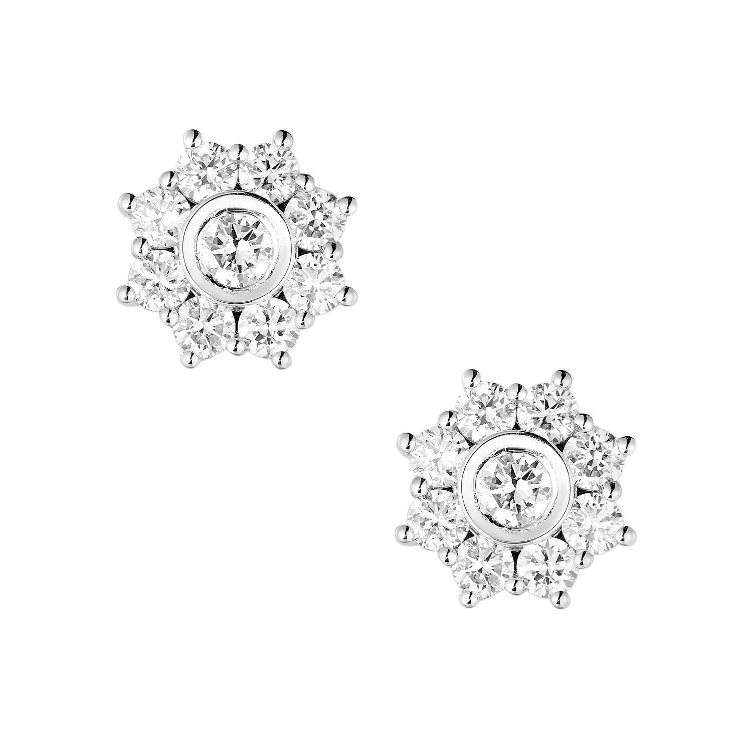 14K White Gold Lab Grown Diamond Stud Earrings MZ10578, Colour: 14KW-4.05g-1.606ct-LG