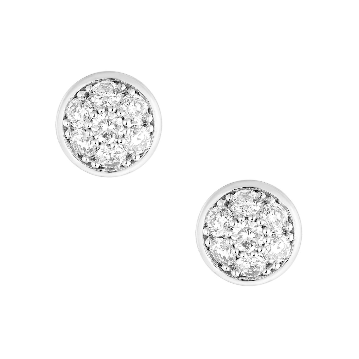 14K White Gold Lab Grown Diamond Stud Earrings MZ9686, Colour: 14KW-2.23g-0.593ct-LG