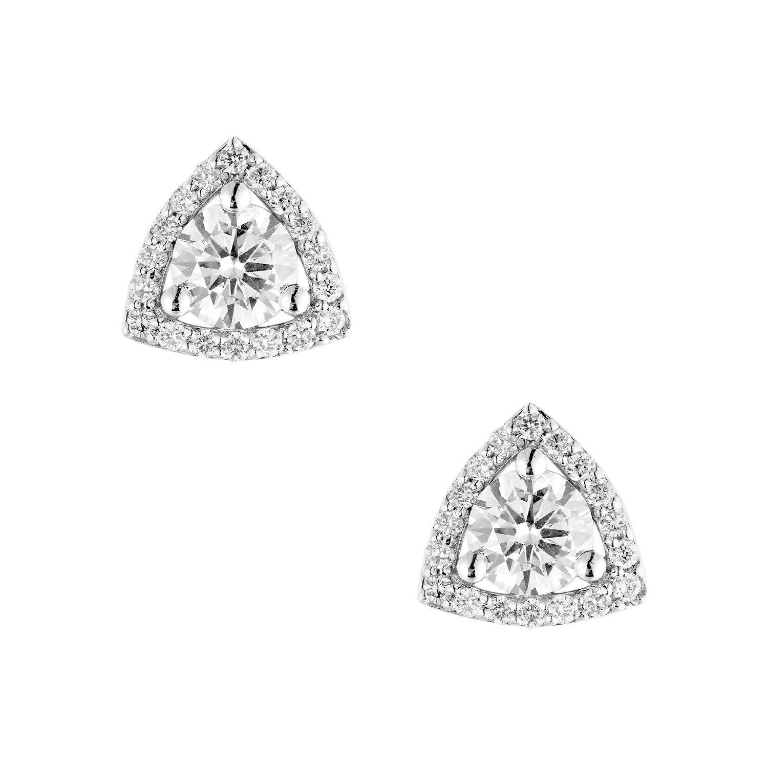 14K White Gold Lab Grown Diamond Stud Earrings MZ9721, Colour: 14KW-2.84g-1.107ct-LG