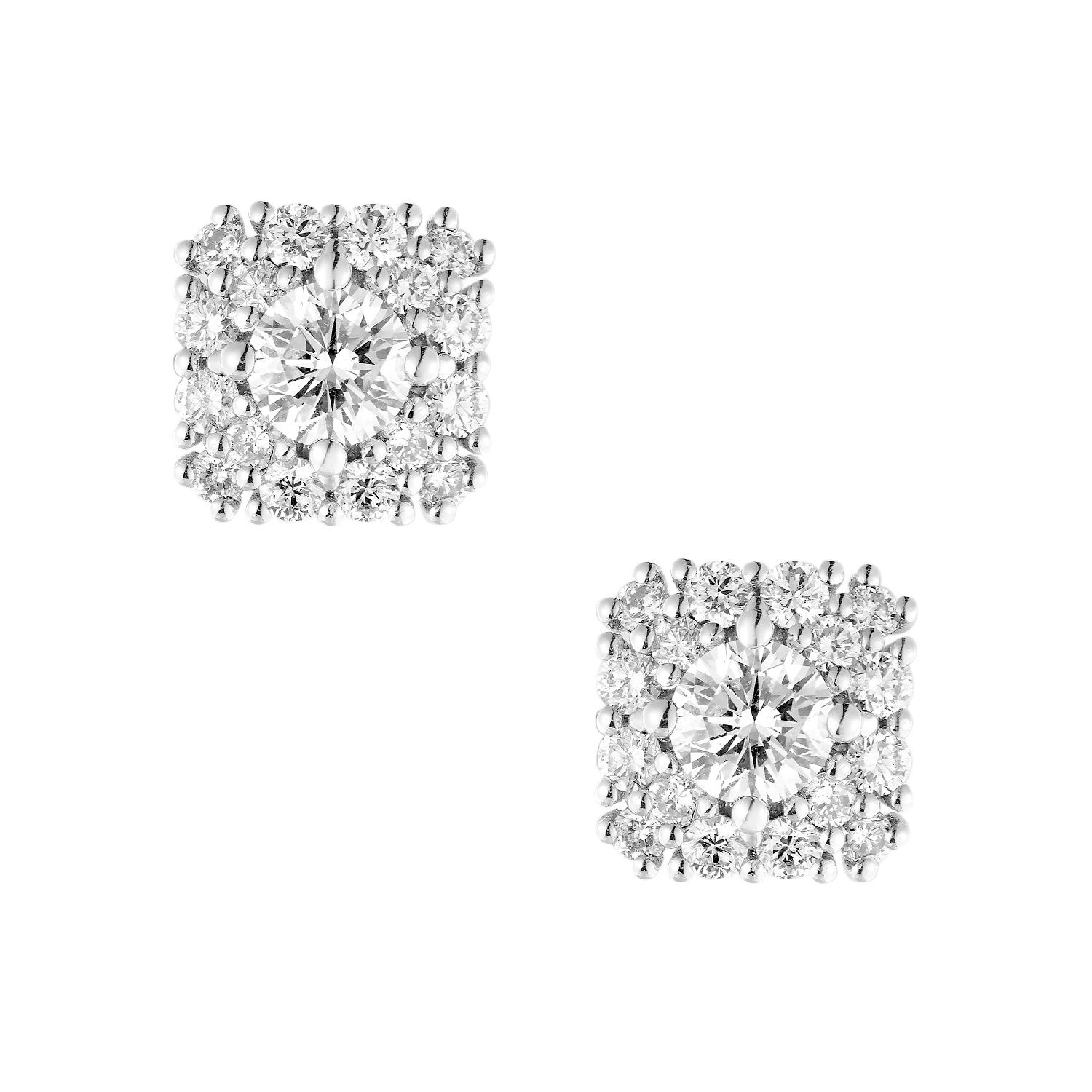 14K White Gold Lab Grown Diamond Stud Earrings MZ10674, Colour: 14KW-2.56g-1.528ct-LG