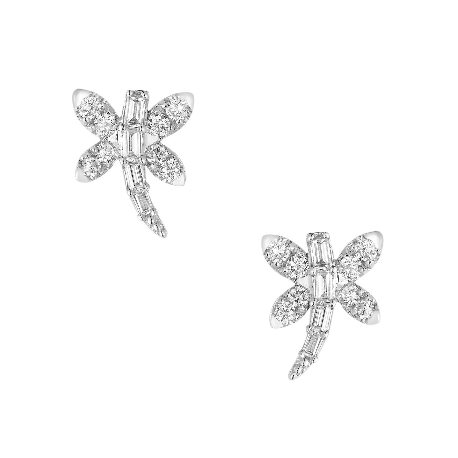 14K White/Yellow Gold Lab Grown Diamond Stud Earrings MZ7746, KW: 14kw-1.19g-0.25ct