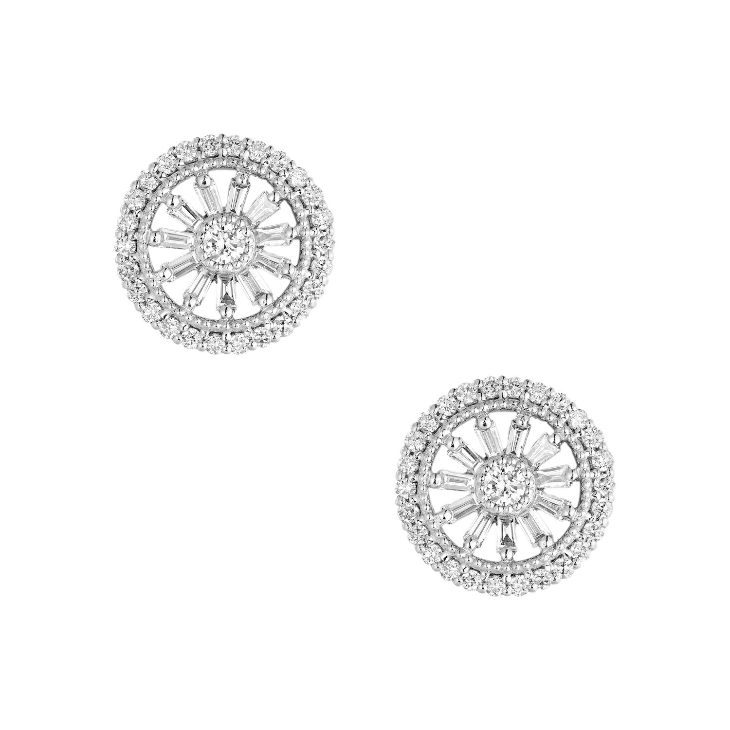 14K White/Yellow Gold Lab Grown Diamond Stud Earrings MZ7697, Colour: 14KW-3.66g-0.681ct-LG