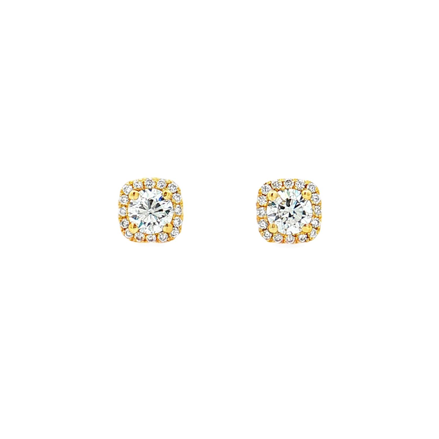 14K White Gold Lab Grown Diamond Stud Earrings MZ7677, Colour: 14KY-1.47g-0.56ct-LG