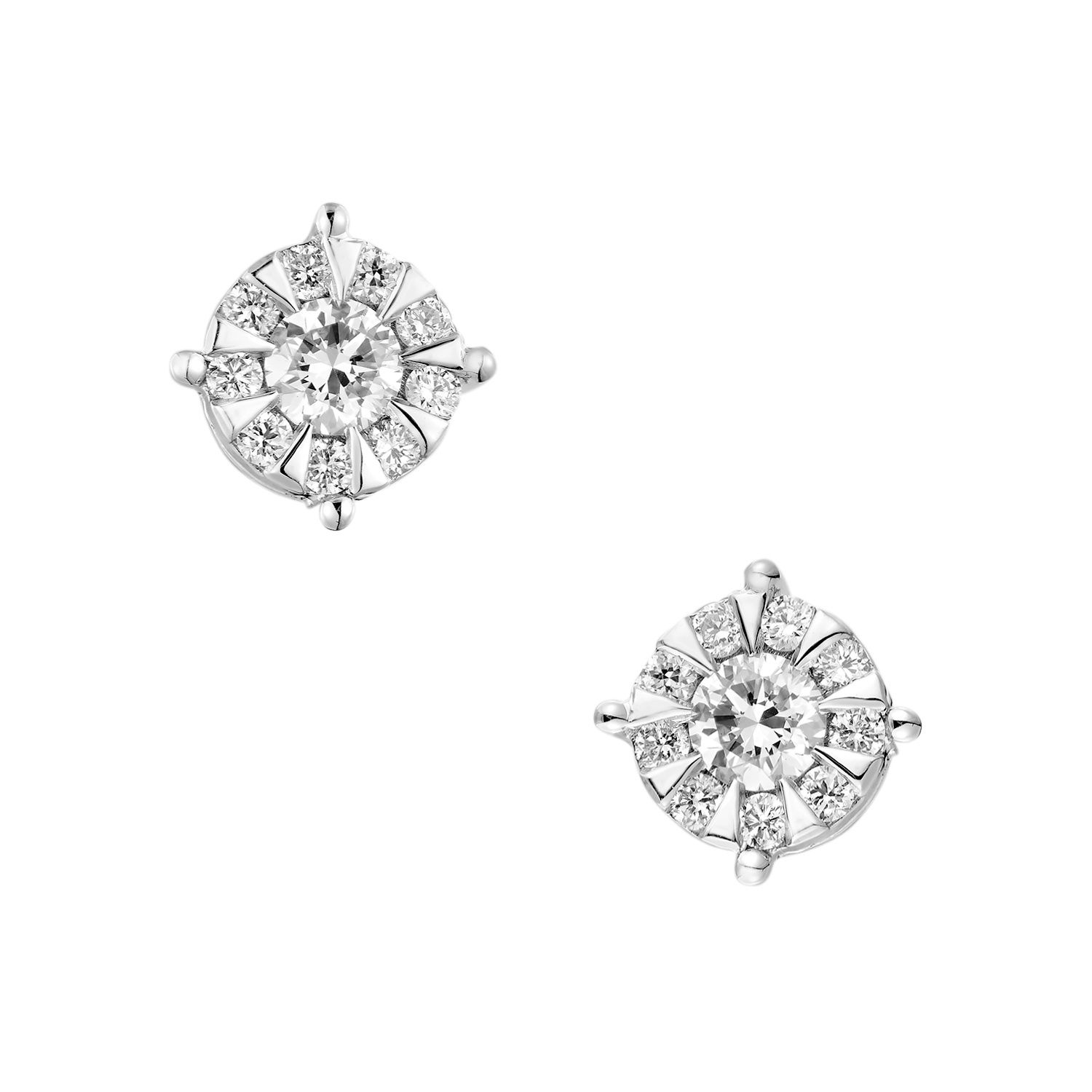 14K White Gold Lab Grown Diamond Stud Earrings MZ9384, Colour: 14KWhite-1.91g-0.547ct-LG