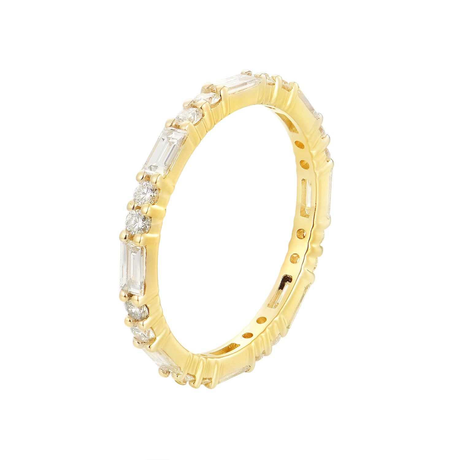 14K White/Yellow Gold Natural Diamond  Wedding Band MZ1006, Colour: 14KYellow-1.53g-1.061ct-ND