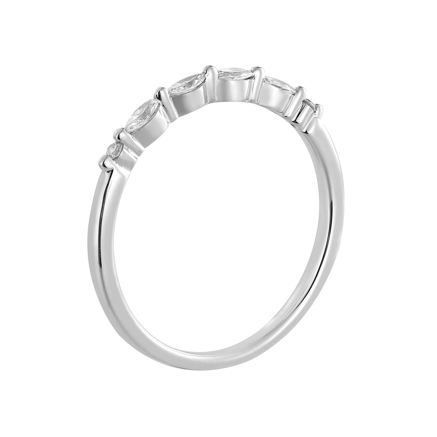 14K White/ Yellow Gold Natural Diamond  Anniversary Wedding Band MZ5817, Colour: 14KWhite-1.48g-0.157ct-ND