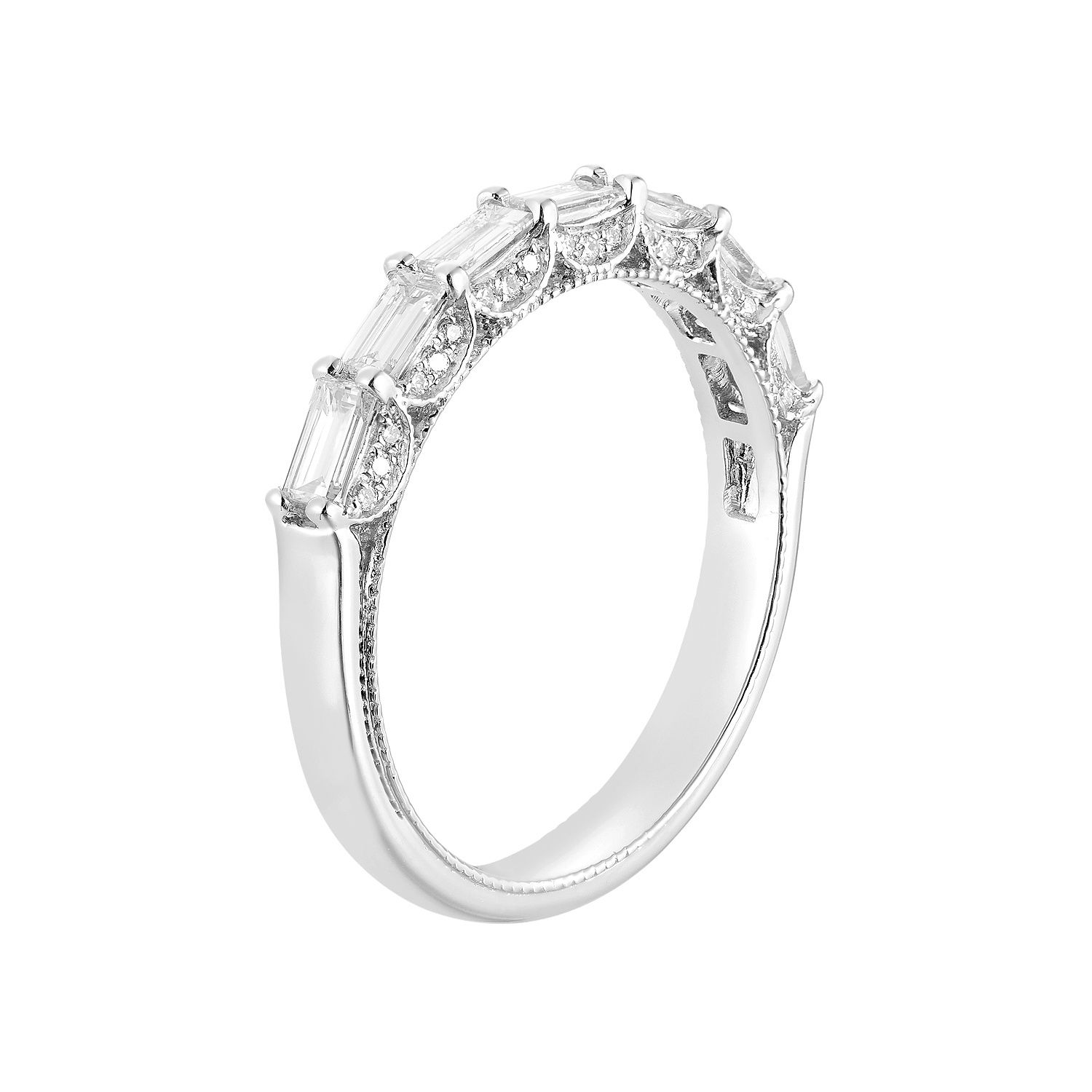 14K White Gold Natural Diamond  Anniversary Band MZ9473, Colour: 14KWhite-2.45g-0.544ct-ND