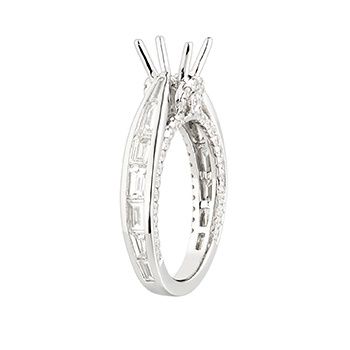 14K White Gold Four Prongs Natural Diamond  Engagement Ring MZ5368 Natural Diamond, Colour: 14K1