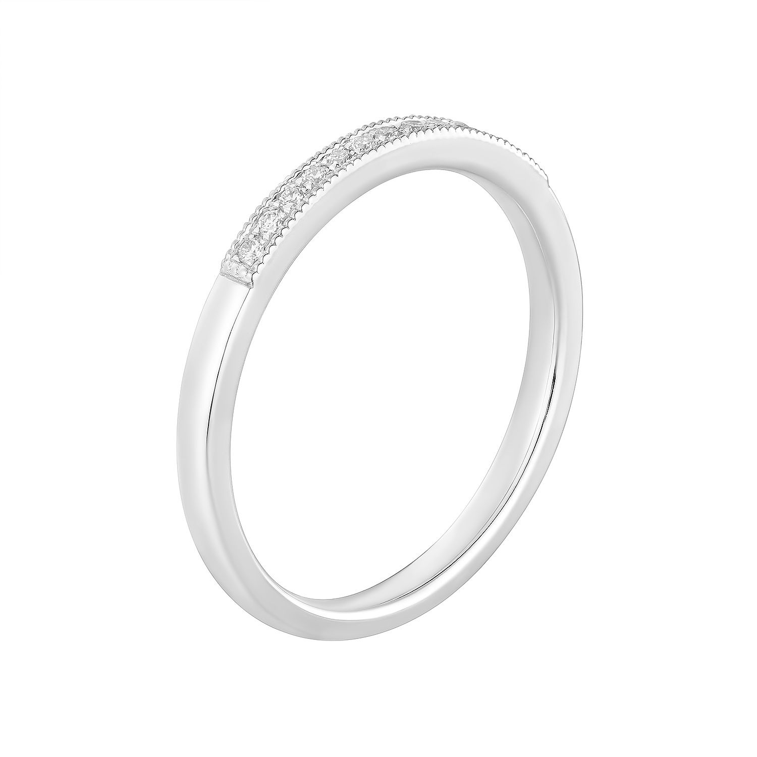 14K White/Yellow Gold Anniversary Natural Diamond Band MZ6489, Colour: 14KW-2.0g-0.068ct-ND