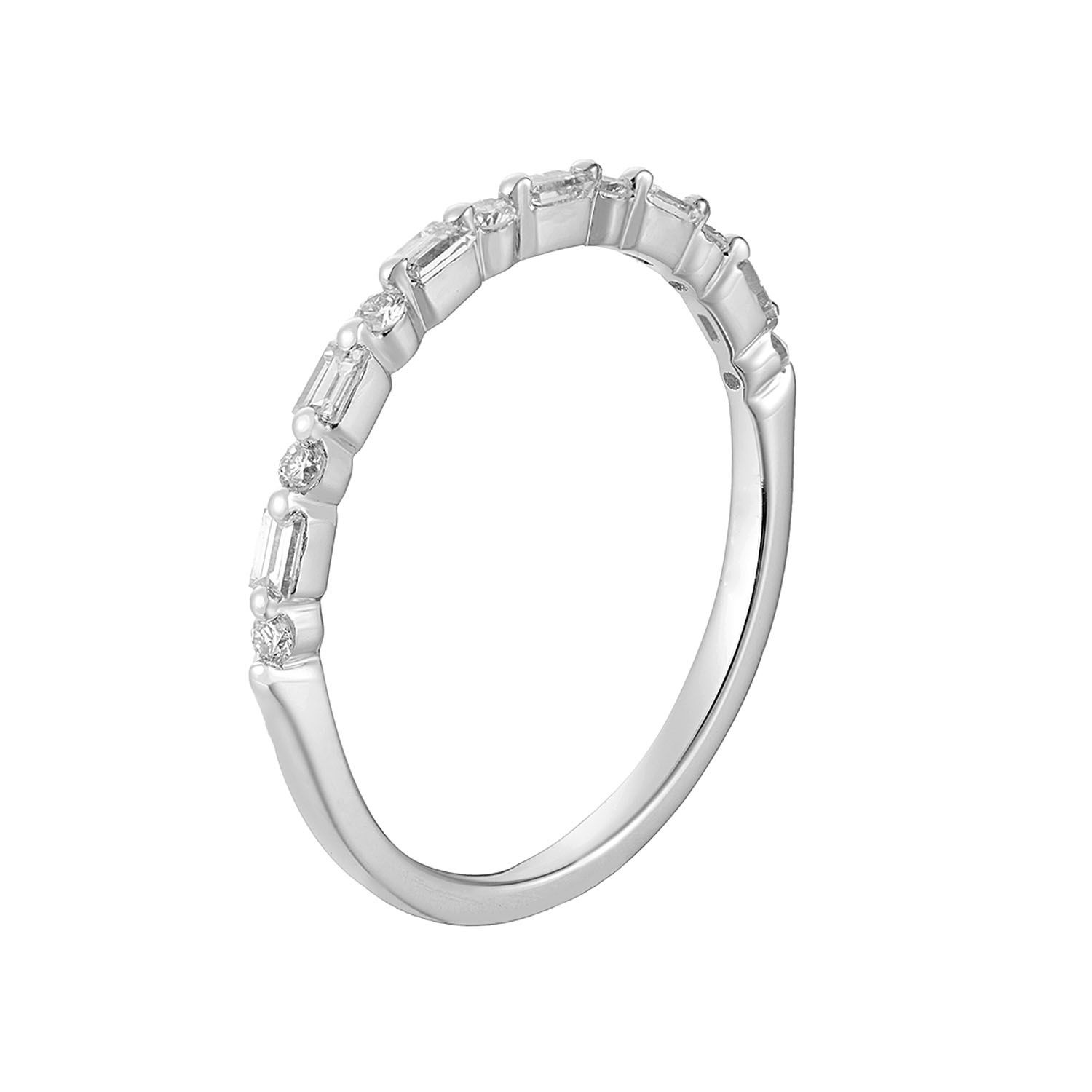 14K White/Yellow Gold Natural Diamond Wedding Band MZ71716, Colour: 14KW-1.47g-0.306ct-ND