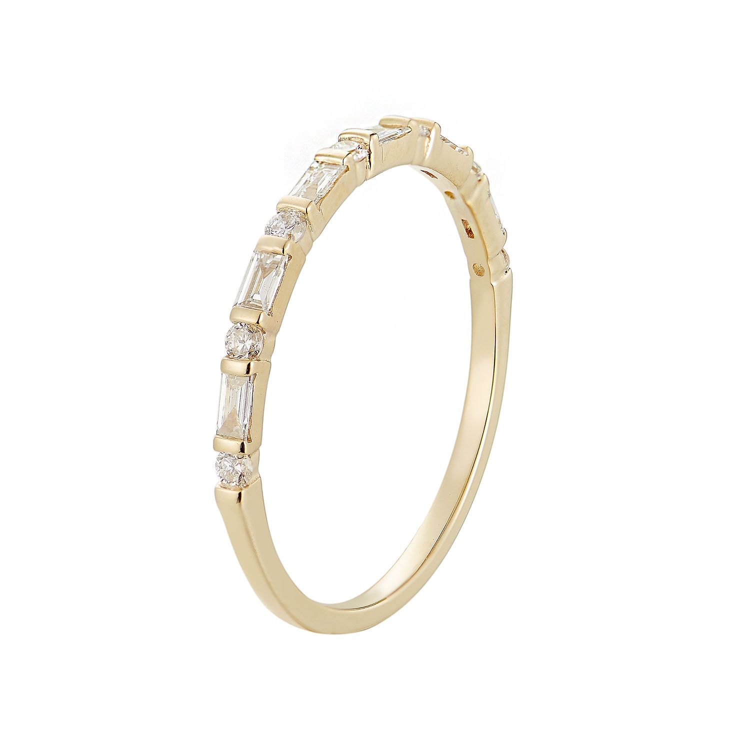 14K White/Yellow Gold Natural Diamond Wedding Band MZ71465, Colour: 14KY-1.14g-0.305ct-ND