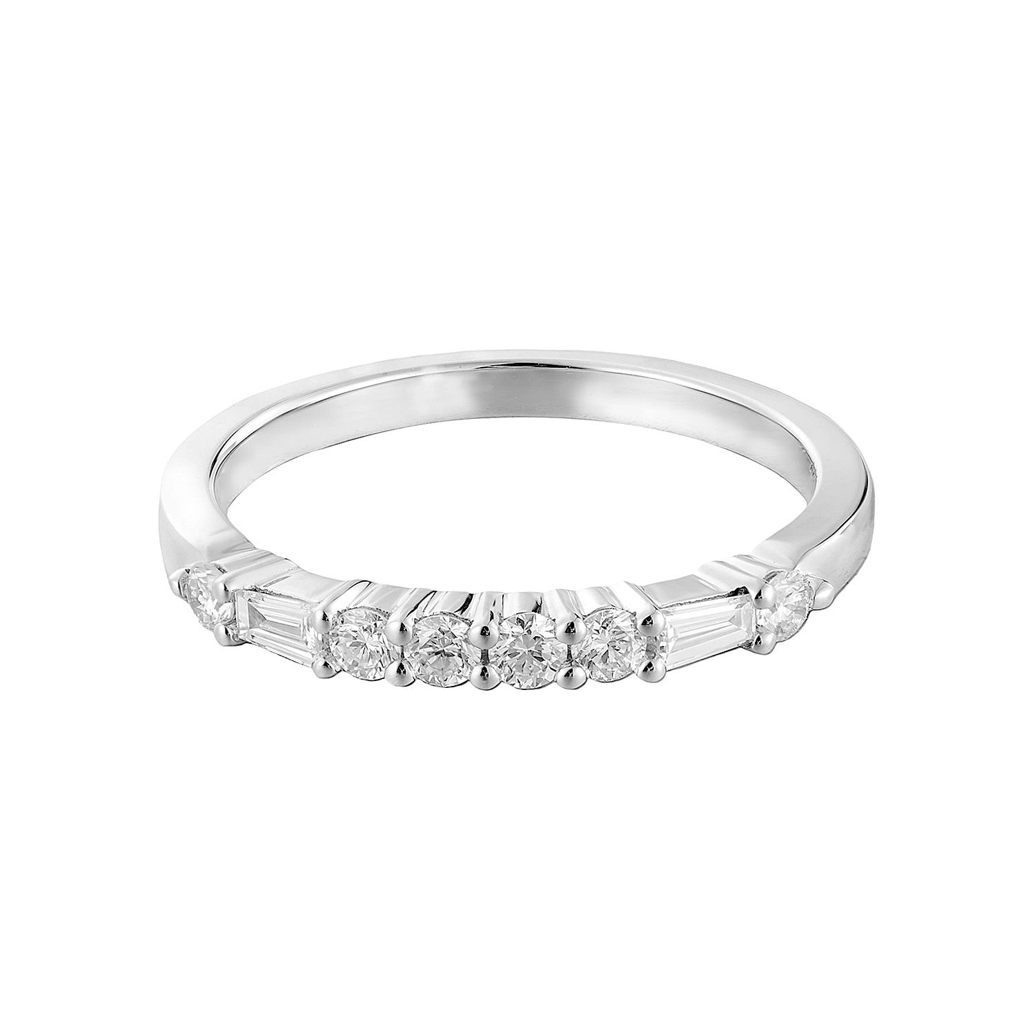 14K White/Yellow Gold Lab Grown Diamond Wedding Band MZ72849-6.5#, Colour: 14KW-1.77g-0.223ct-LG