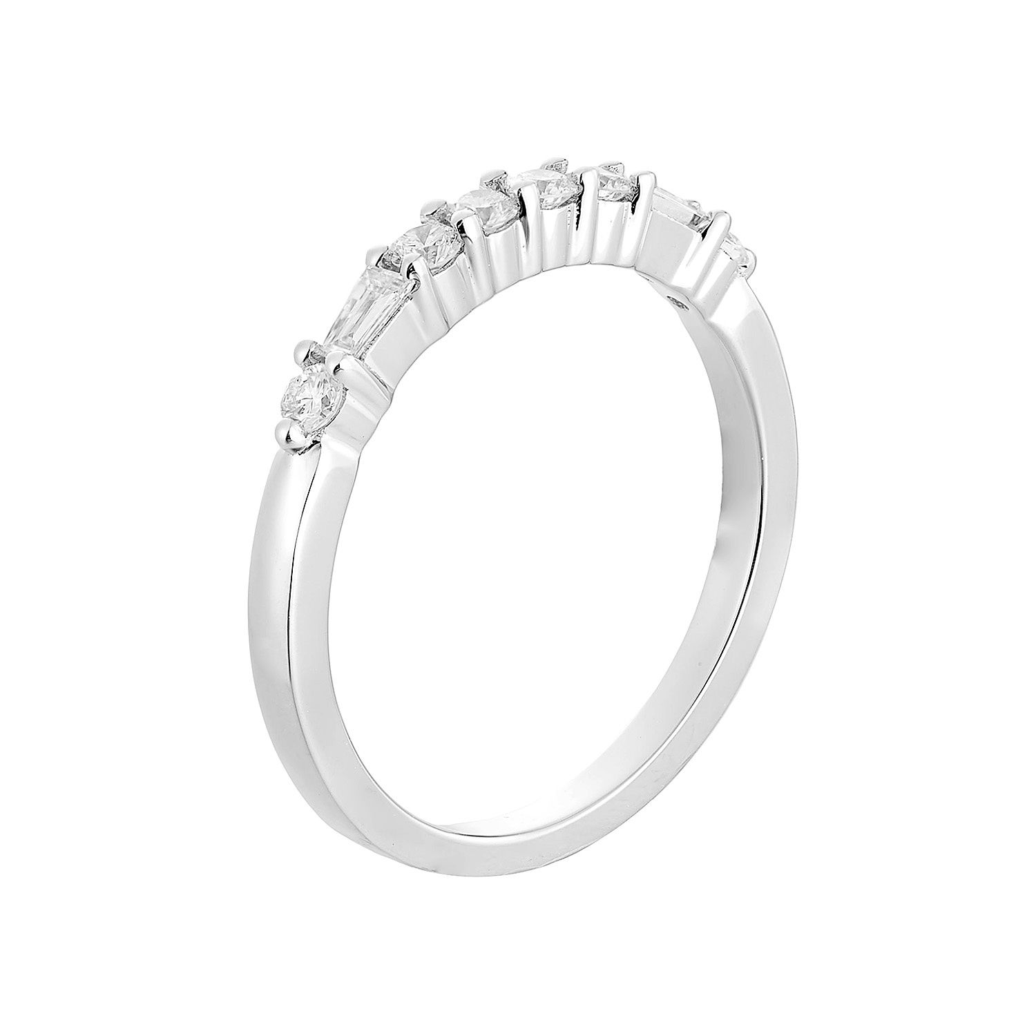 14K White/Yellow Gold Natural Diamond Wedding Band MZ72849(REMZ6260), Colour: 14KW-1.85g-0.247ct-ND