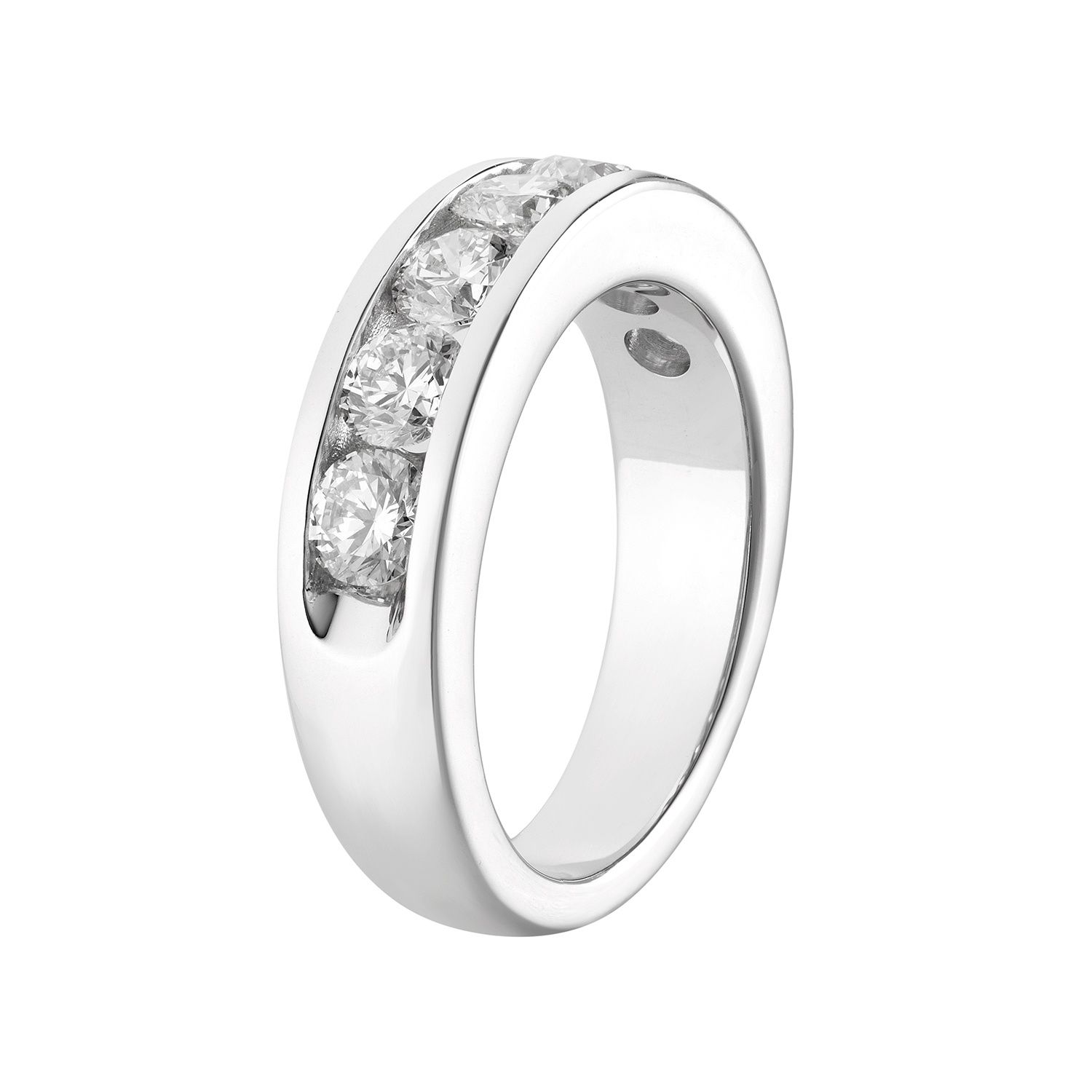 14K White Gold Lab Grown Diamond Wedding Band MZ6664, Colour: 14KW-7.36g-1.585ct-LG