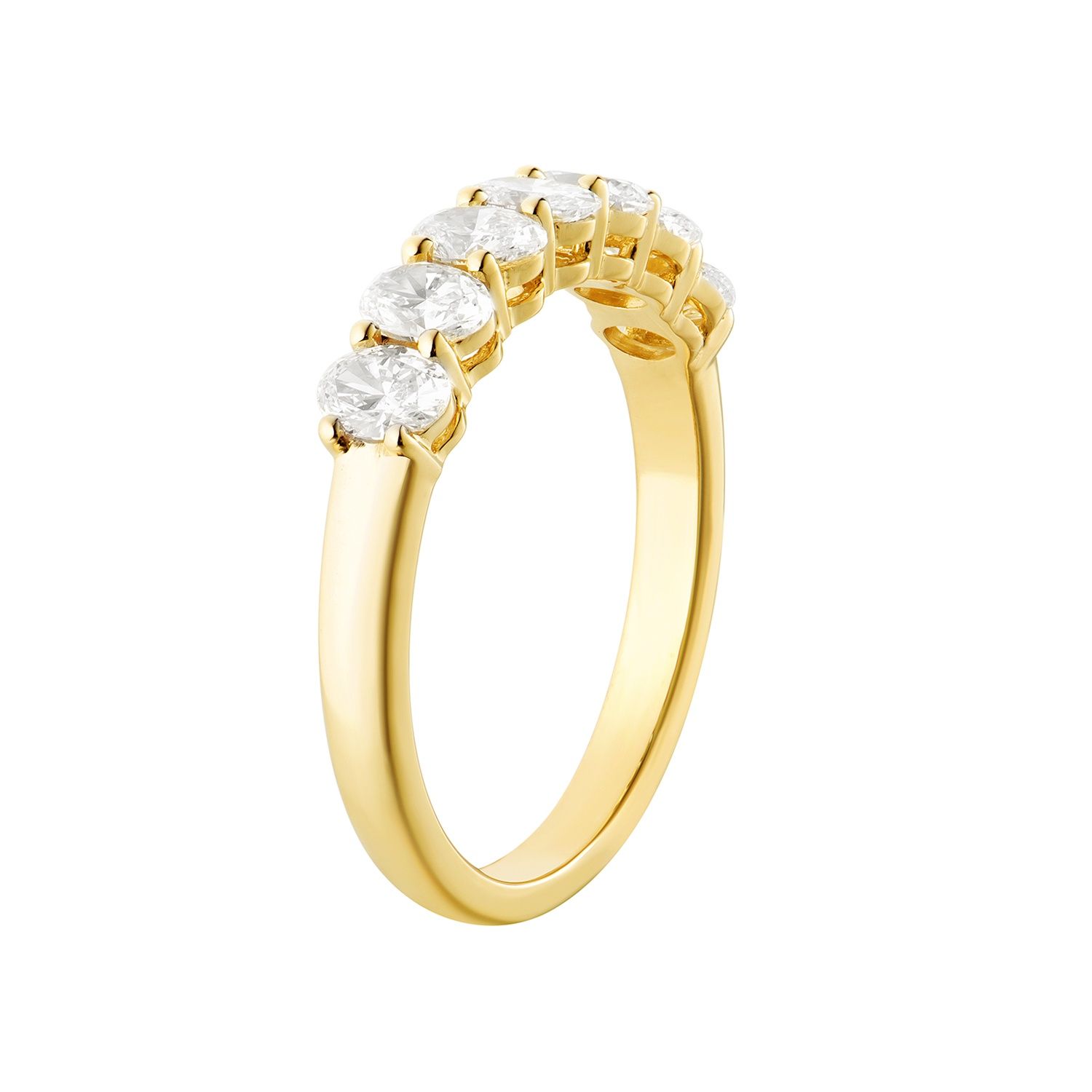 14K Yellow/White Gold Oval Lab Grown Diamond Wedding Band MZ6683, Colour: 14KY-2.45g-0.997ct-LG