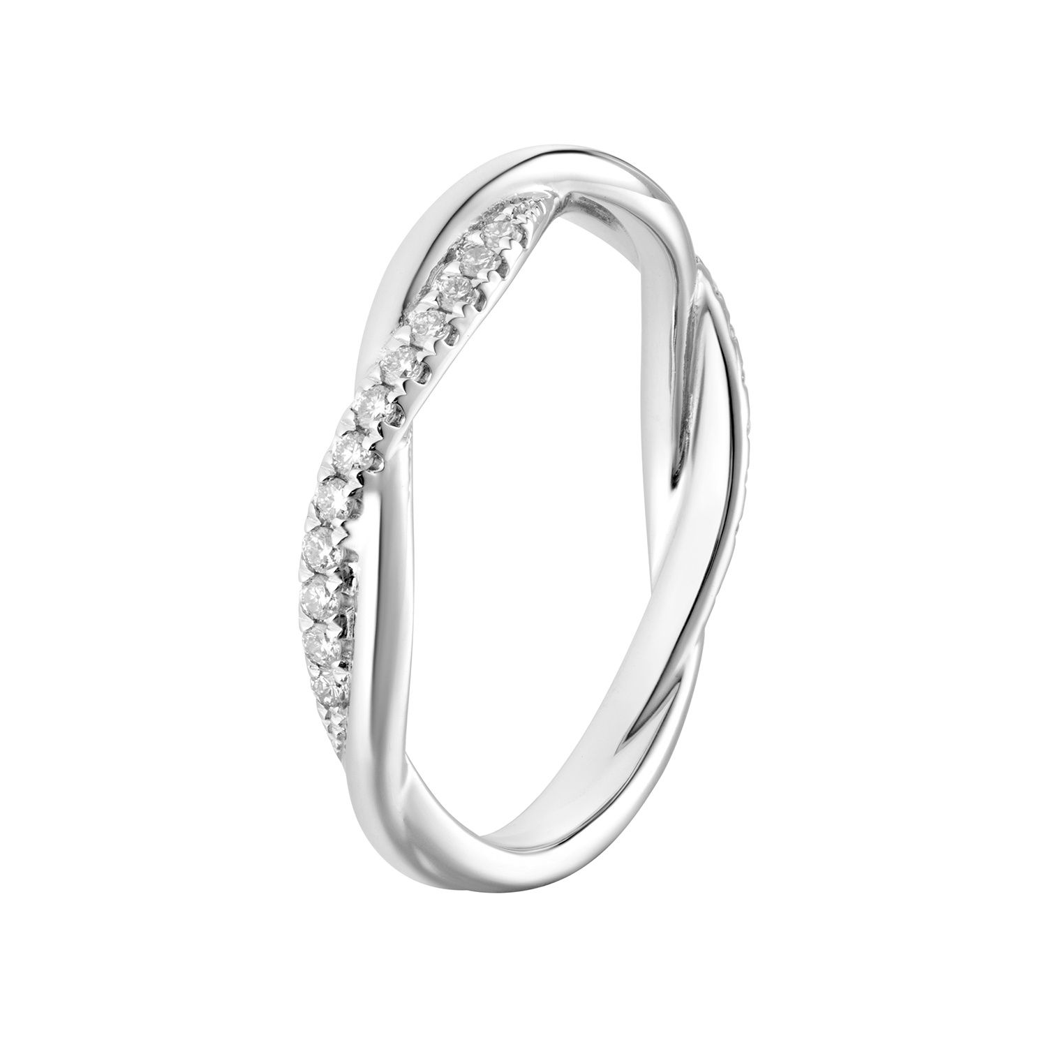 14K White/Yellow Gold Natural Diamond Wedding Band MZ7339, Colour: 14KW-2.19g-0.192ct-ND